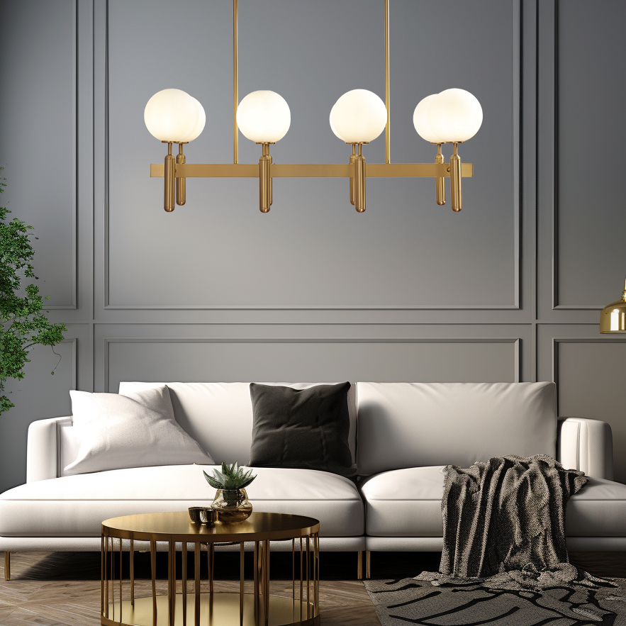 Kristy Design Ball Glass/Metal Pendant Light Gold White - Neutral Decor
