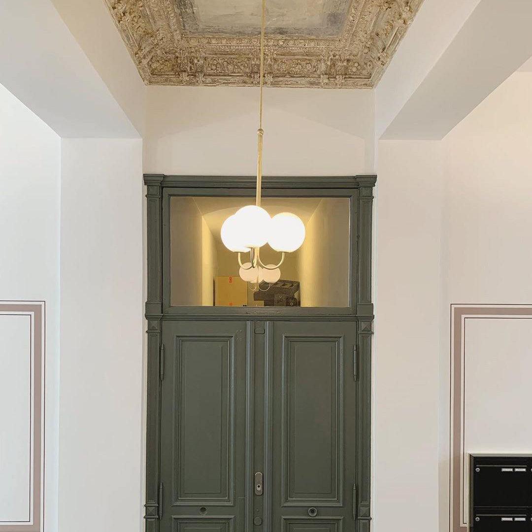 Brin Metal & Glass Elegant Pendant Light-Neutral Decor