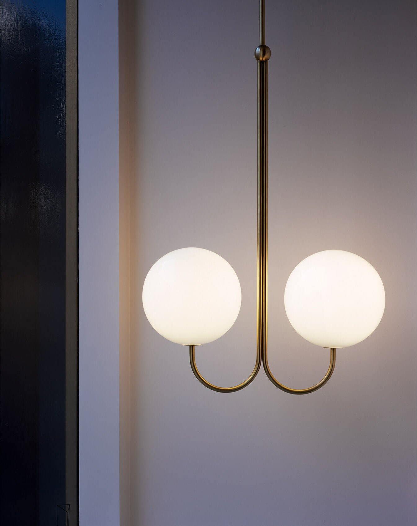 Brin Metal & Glass Elegant Pendant Light-Neutral Decor