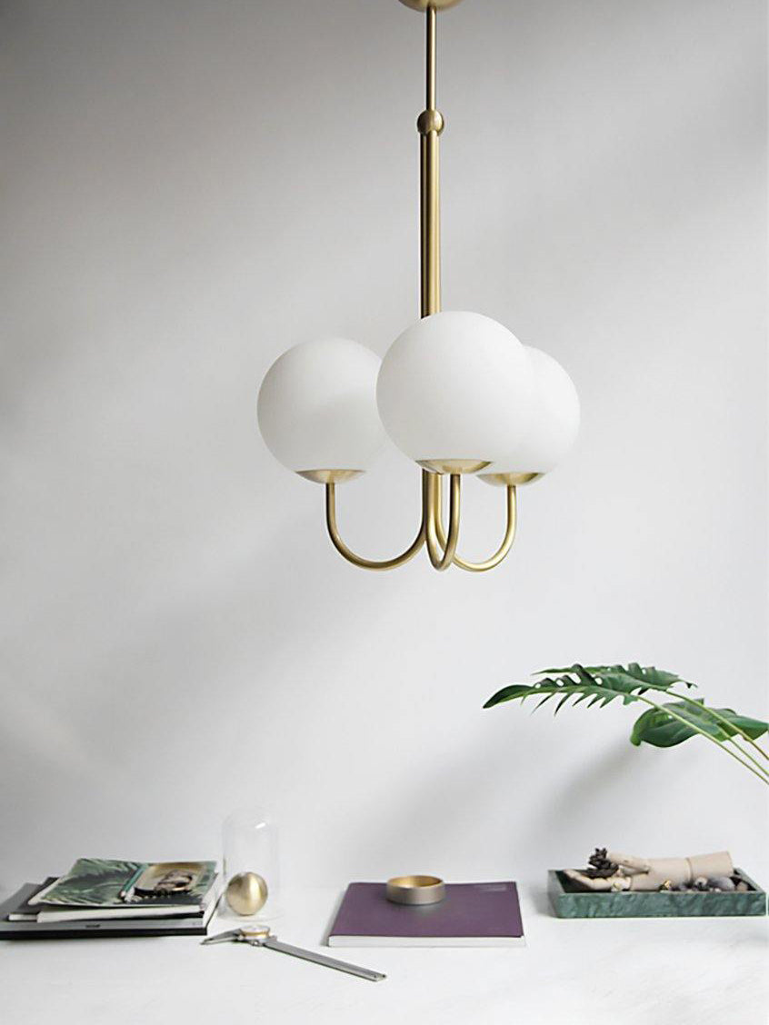 Brin Metal & Glass Elegant Pendant Light-Neutral Decor