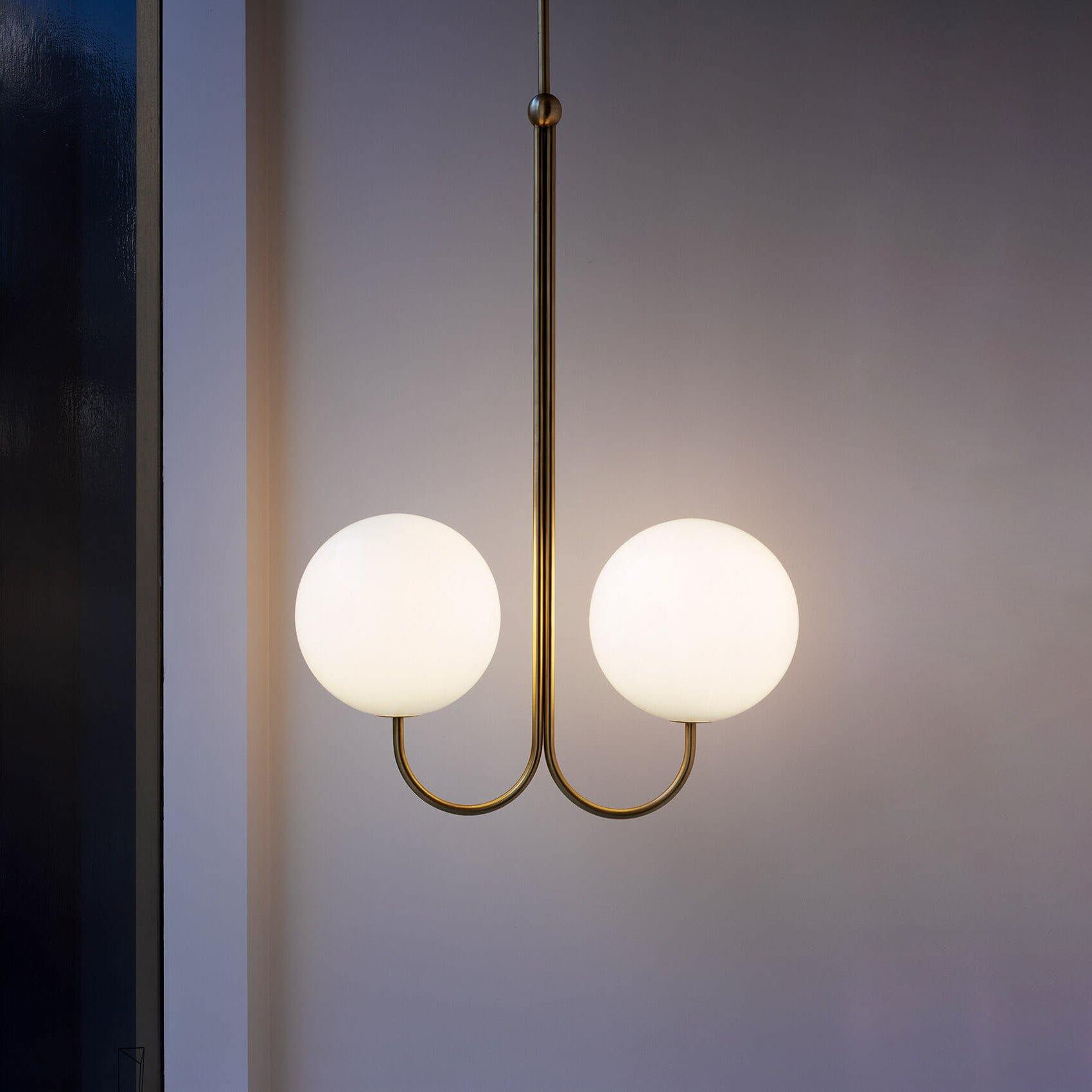 Brin Metal & Glass Elegant Pendant Light-Neutral Decor