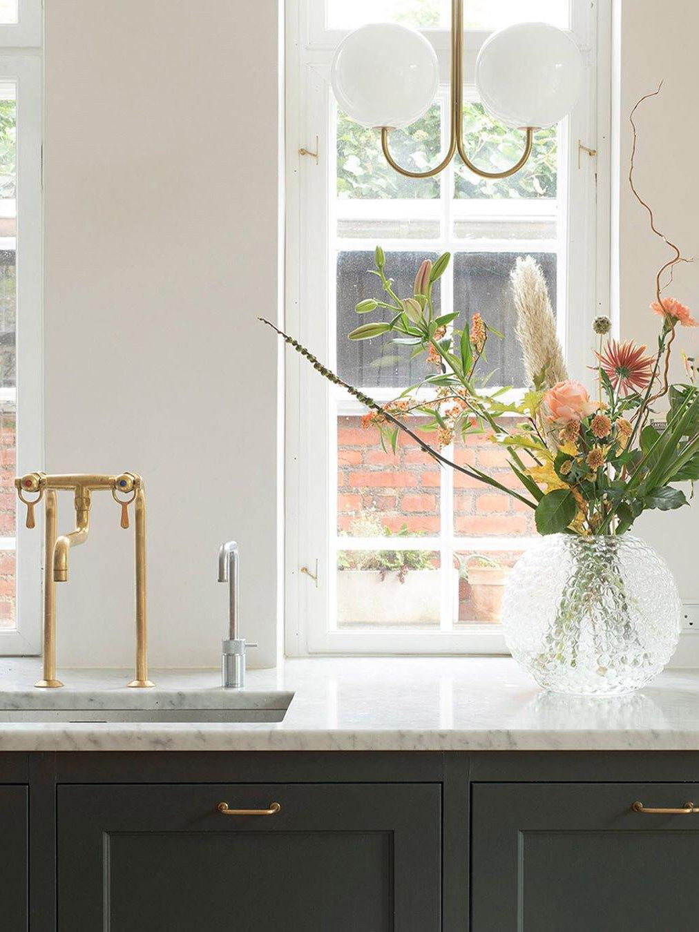 Brin Metal & Glass Elegant Pendant Light-Neutral Decor