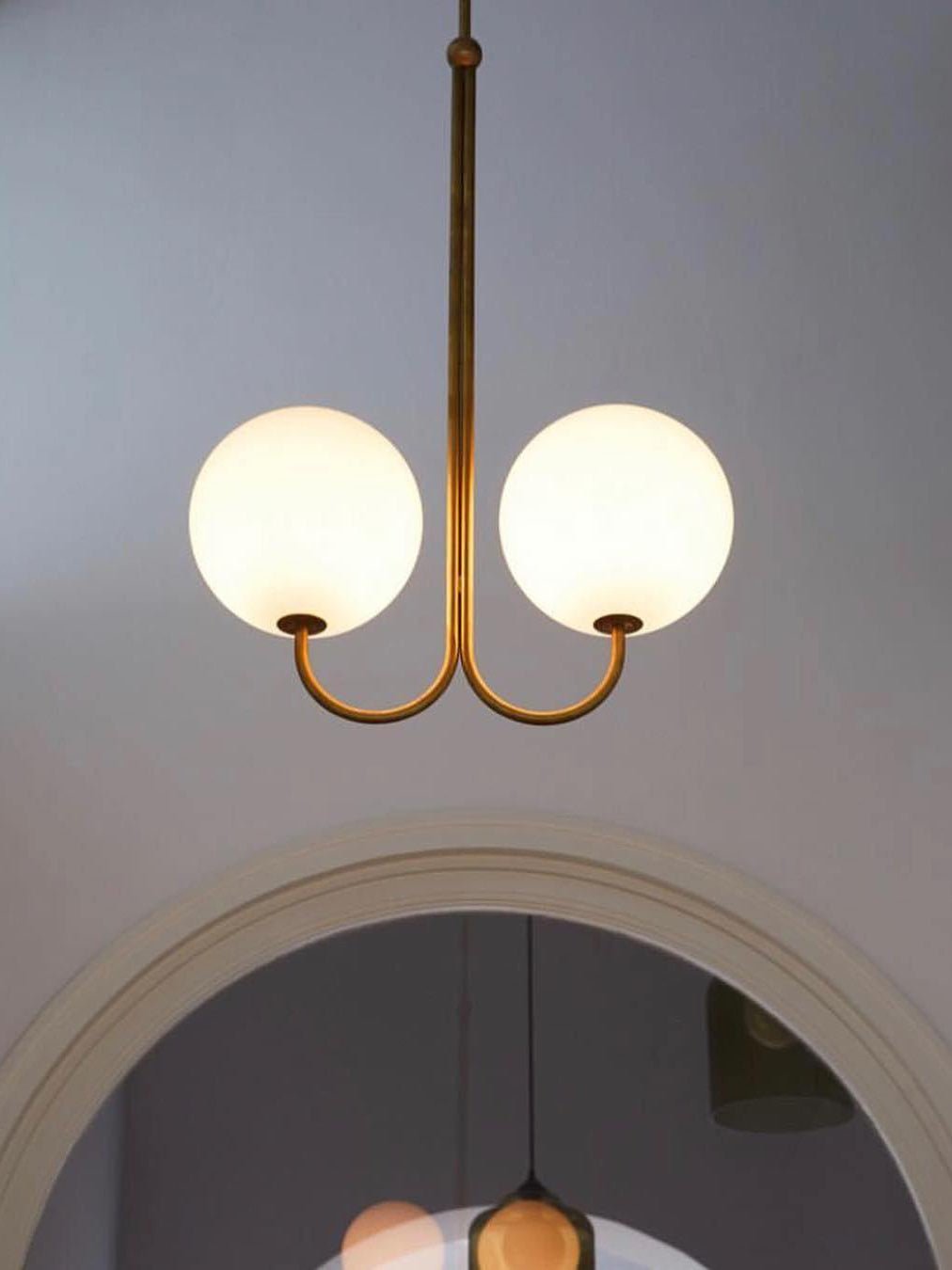 Brin Metal & Glass Elegant Pendant Light-Neutral Decor
