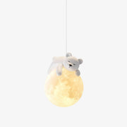 Lustra Pendant Lamp Bear Moon for Children's Room-Neutral Decor