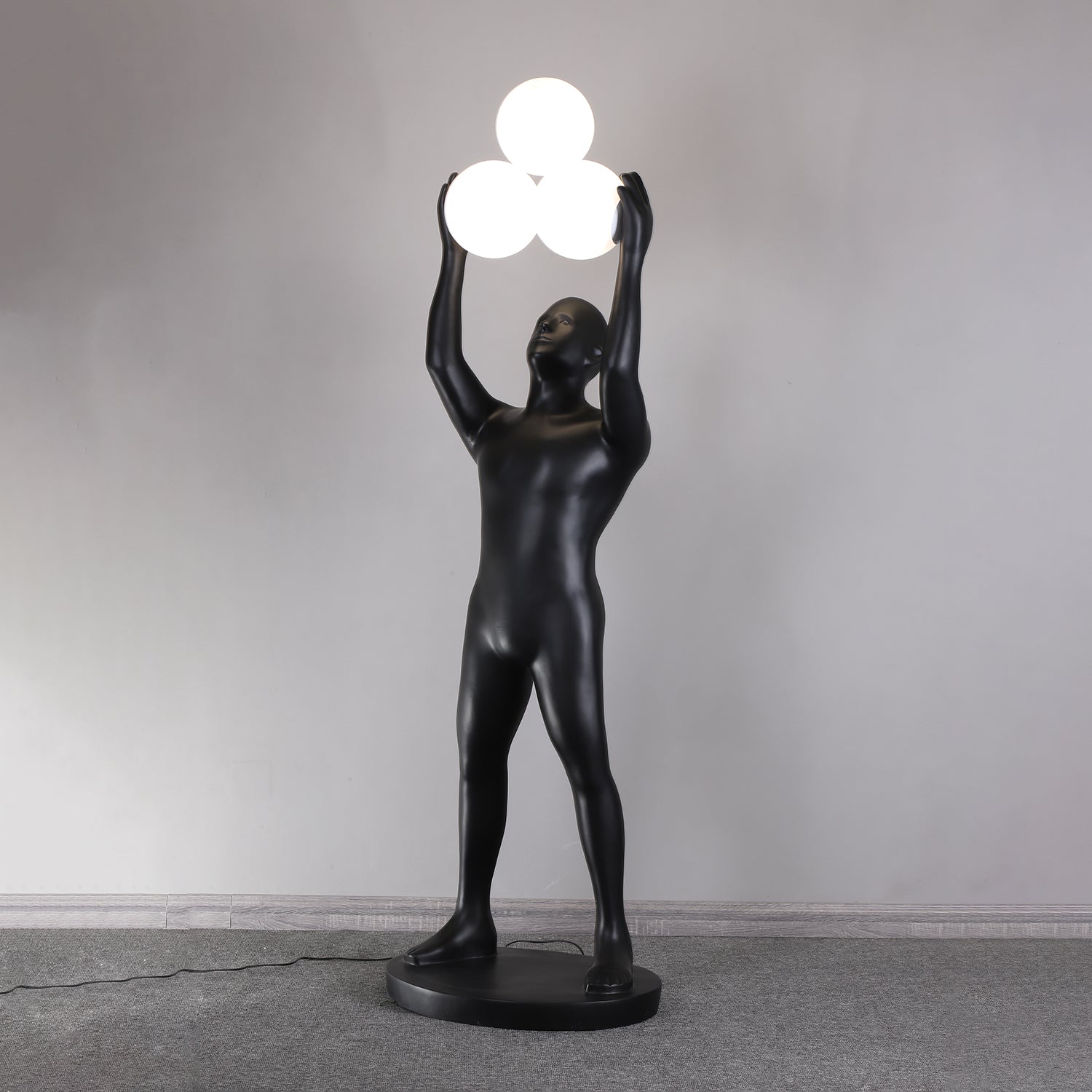 Eurshaia Sculptural Black Floor Lamp-Neutral Decor