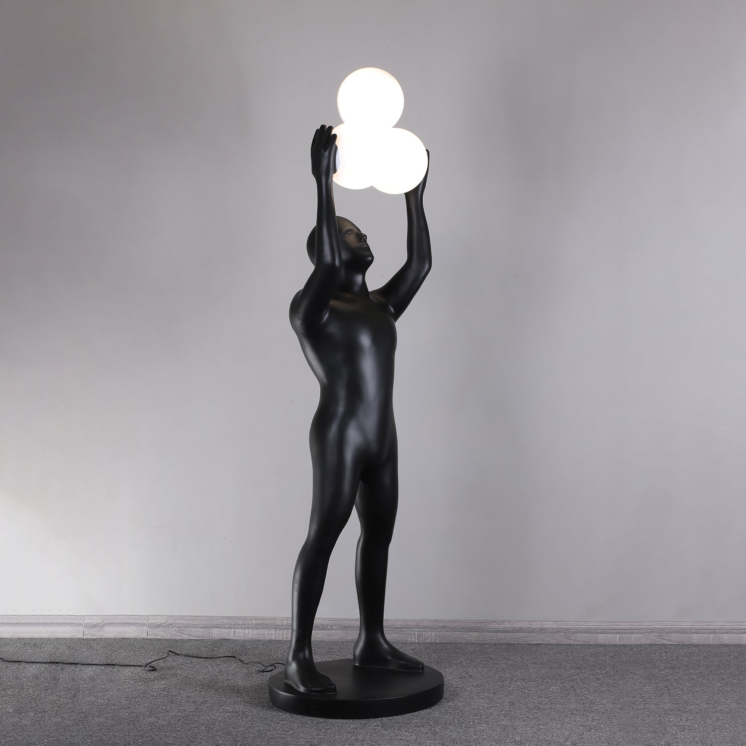 Eurshaia Sculptural Black Floor Lamp-Neutral Decor