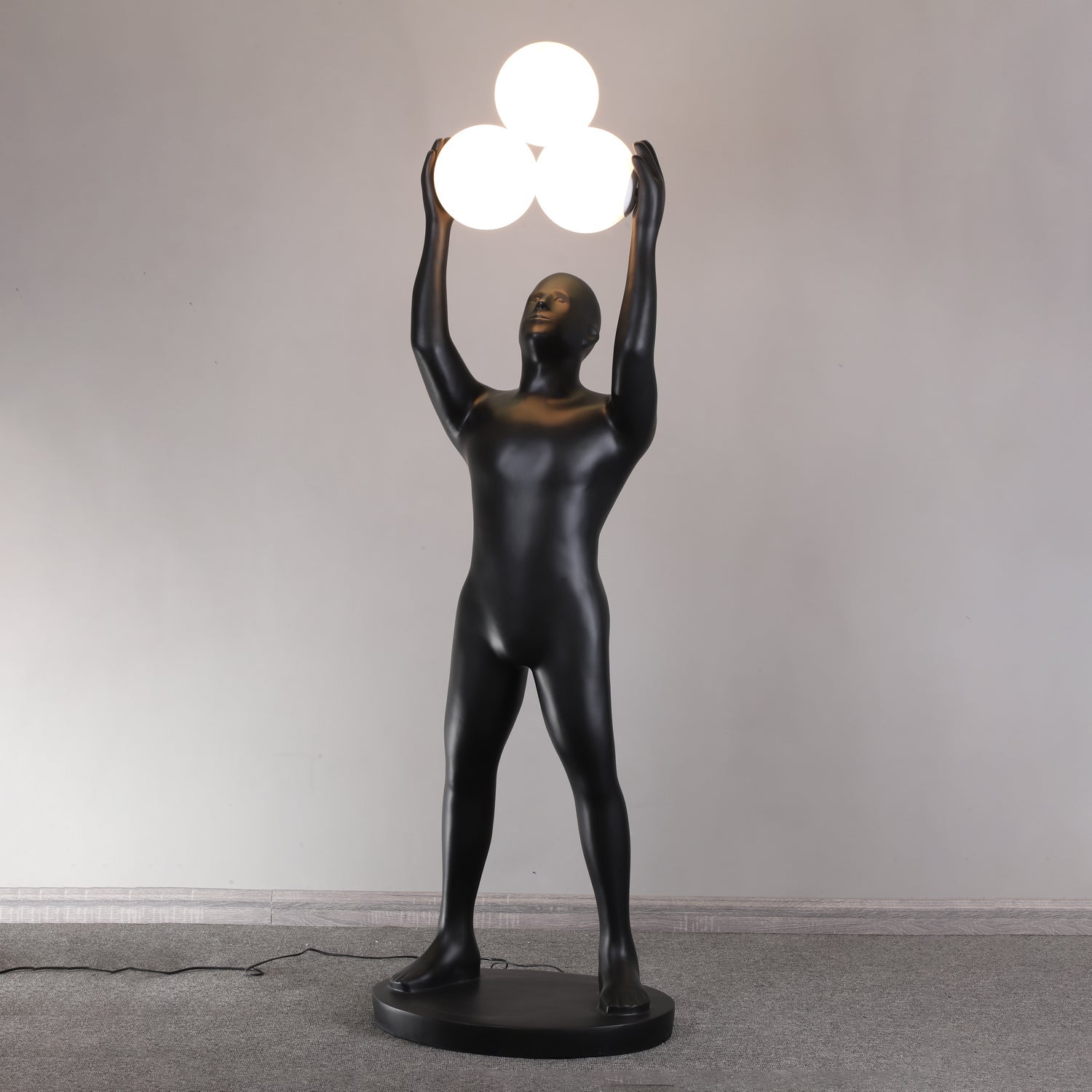 Eurshaia Sculptural Black Floor Lamp-Neutral Decor