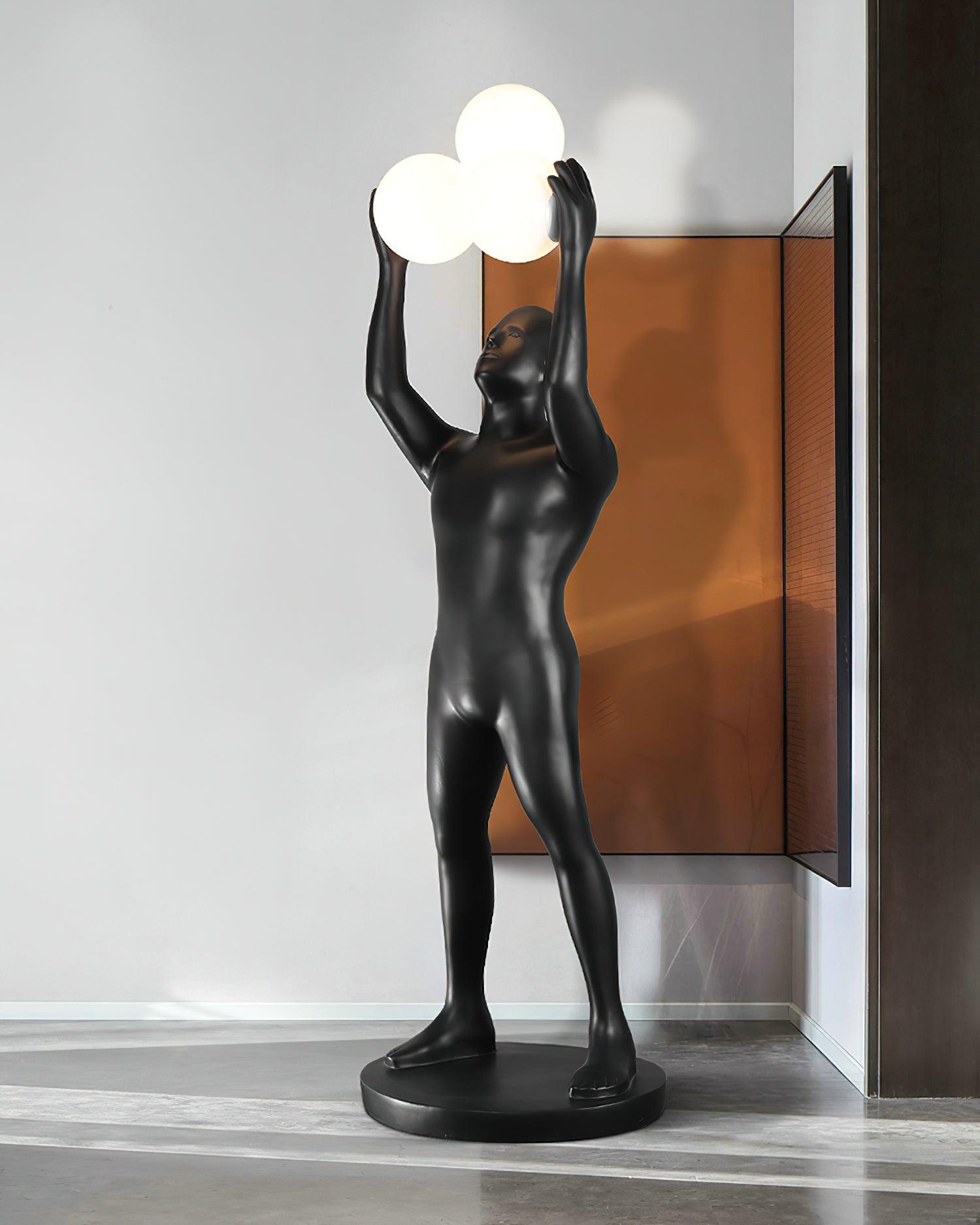 Eurshaia Sculptural Black Floor Lamp-Neutral Decor