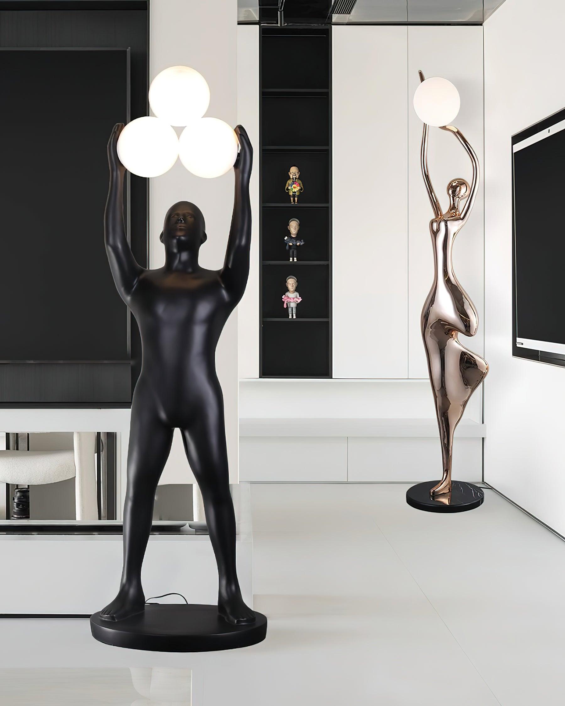 Eurshaia Sculptural Black Floor Lamp-Neutral Decor