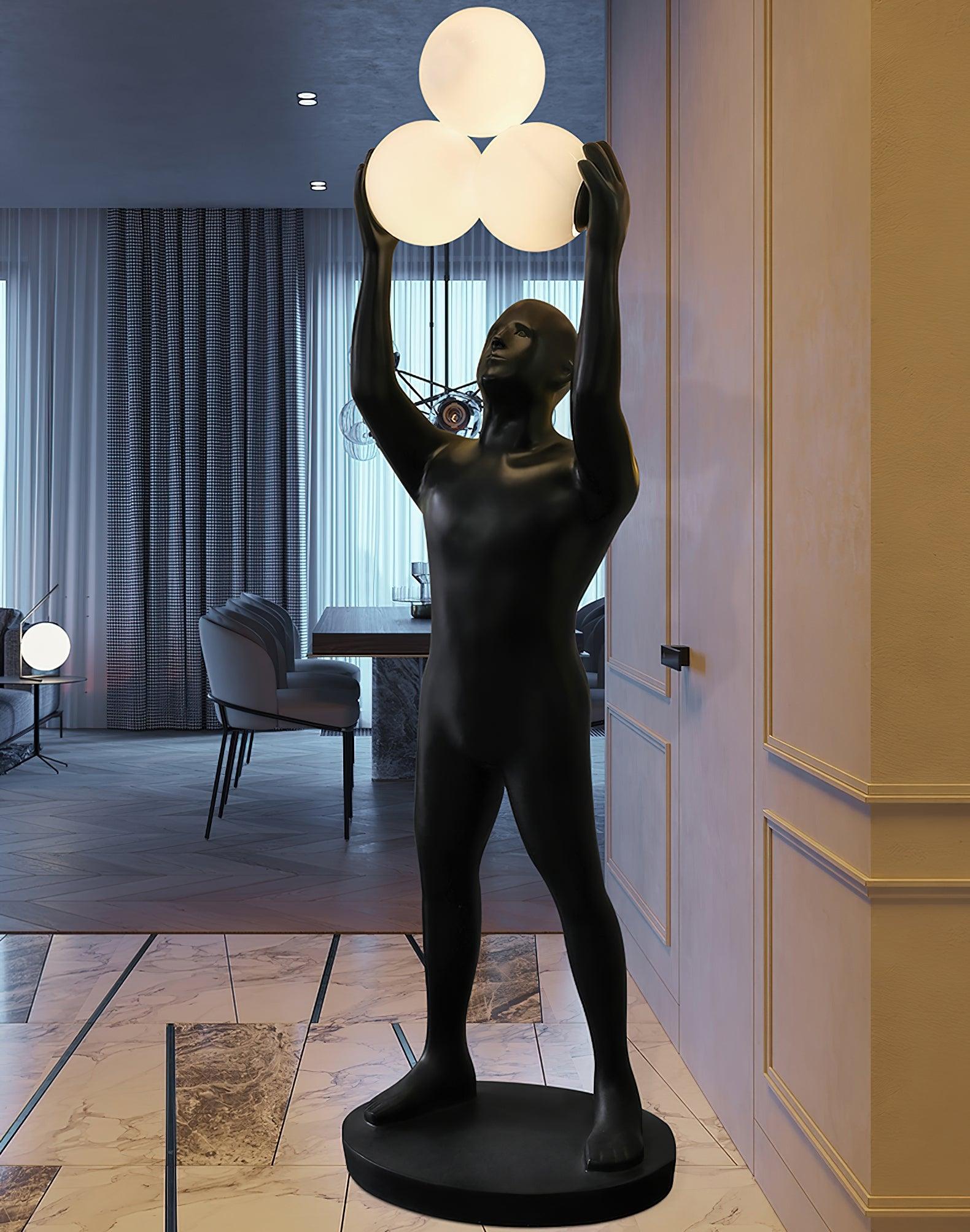 Eurshaia Sculptural Black Floor Lamp-Neutral Decor