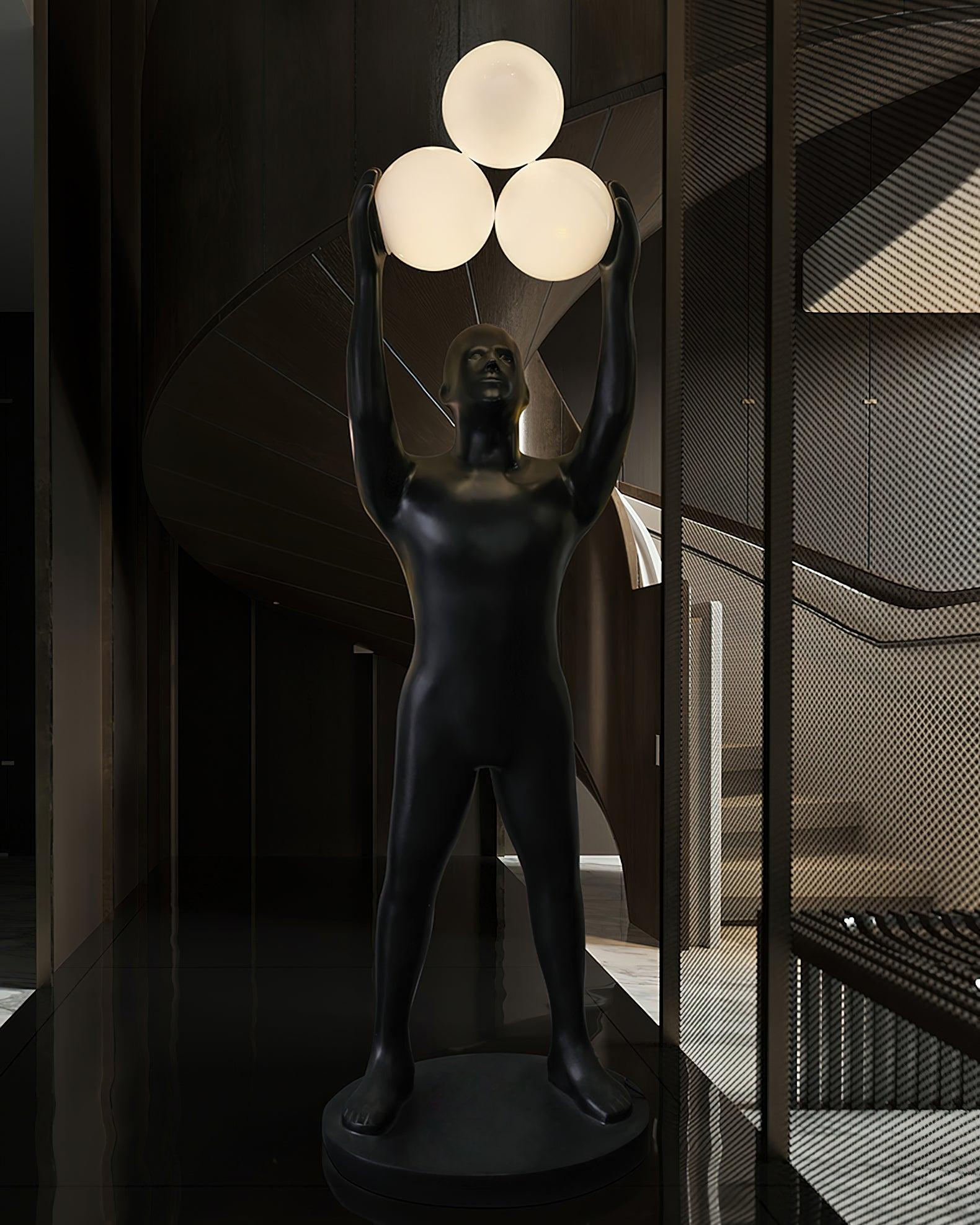 Eurshaia Sculptural Black Floor Lamp-Neutral Decor