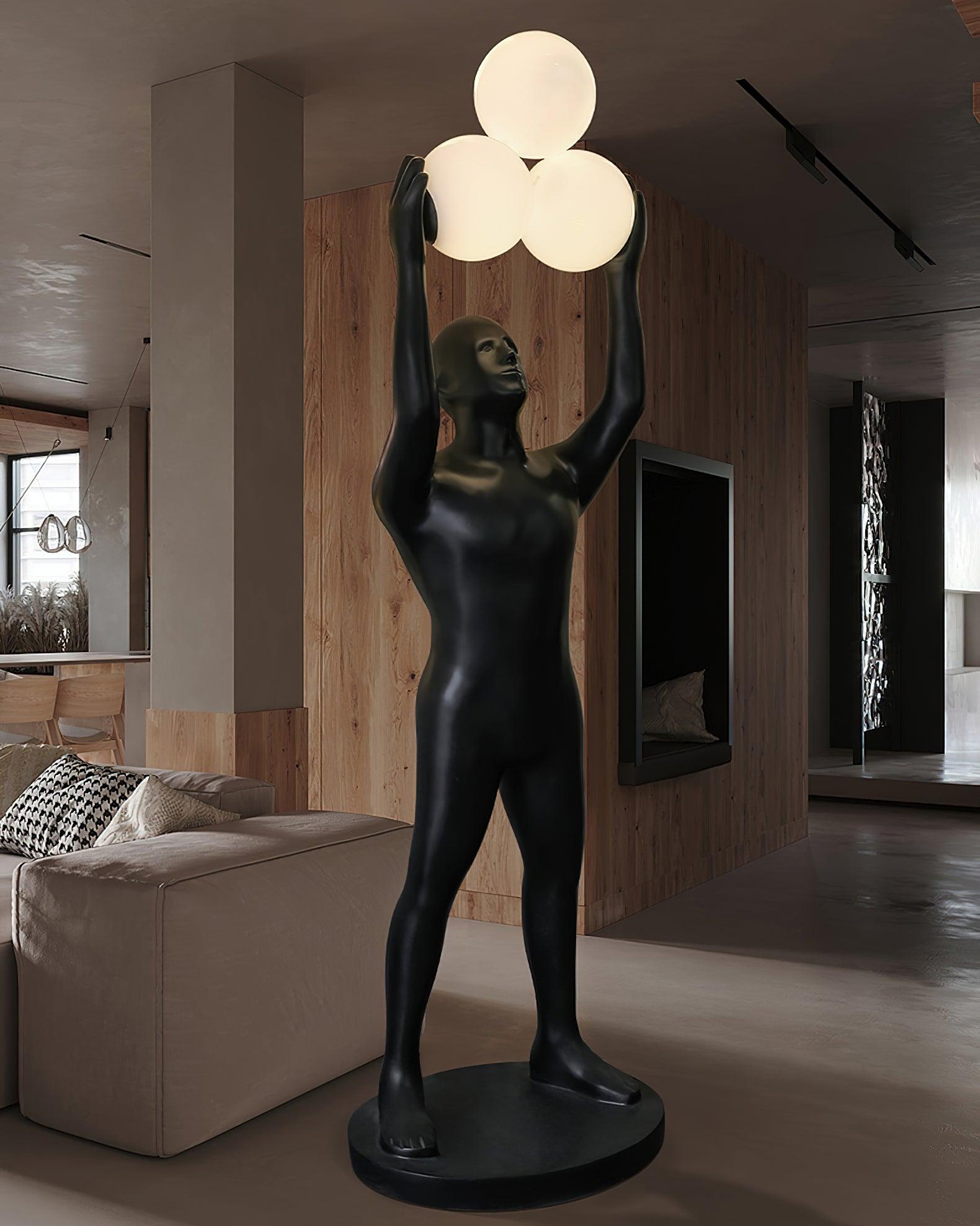 Eurshaia Sculptural Black Floor Lamp-Neutral Decor