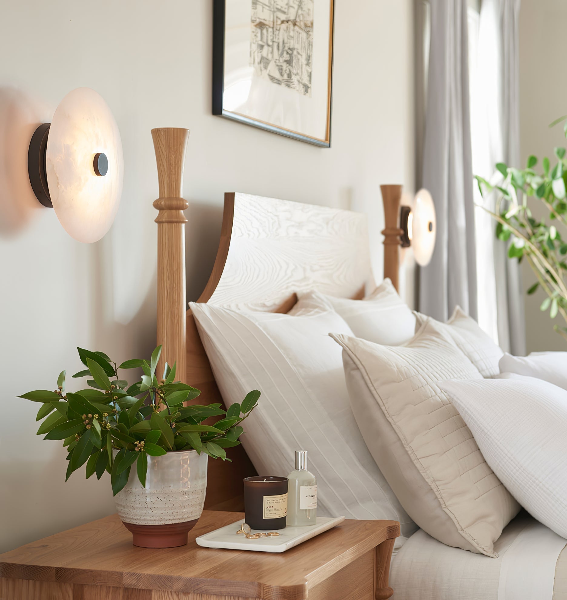 Clio Alabaster Flush Mount Light-Neutral Decor