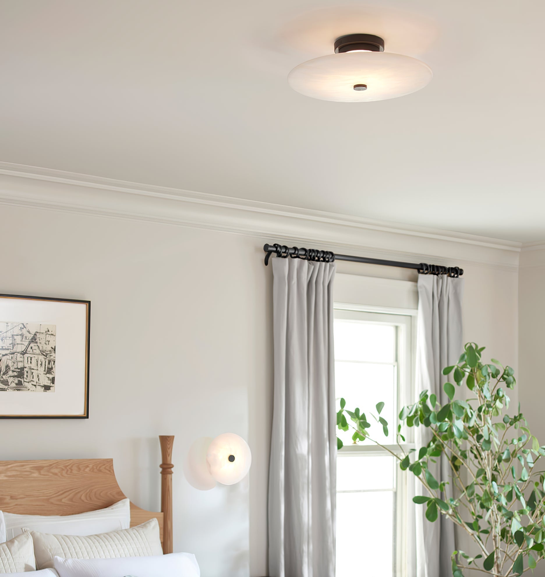 Clio Alabaster Flush Mount Light-Neutral Decor