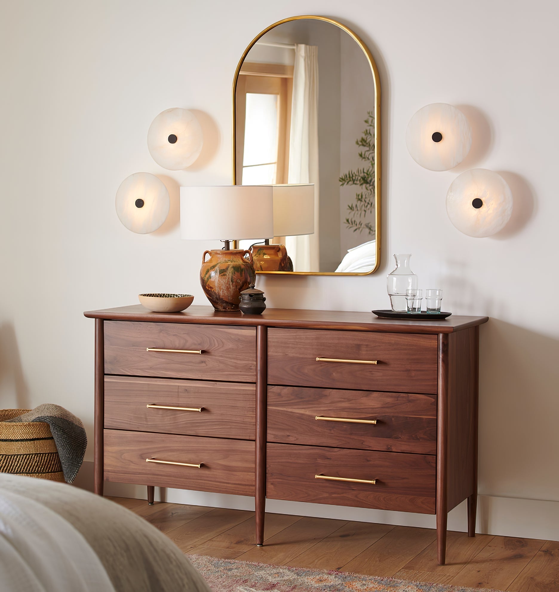 Ines Eterna Modern White Alabaster Wall Lamp-Neutral Decor