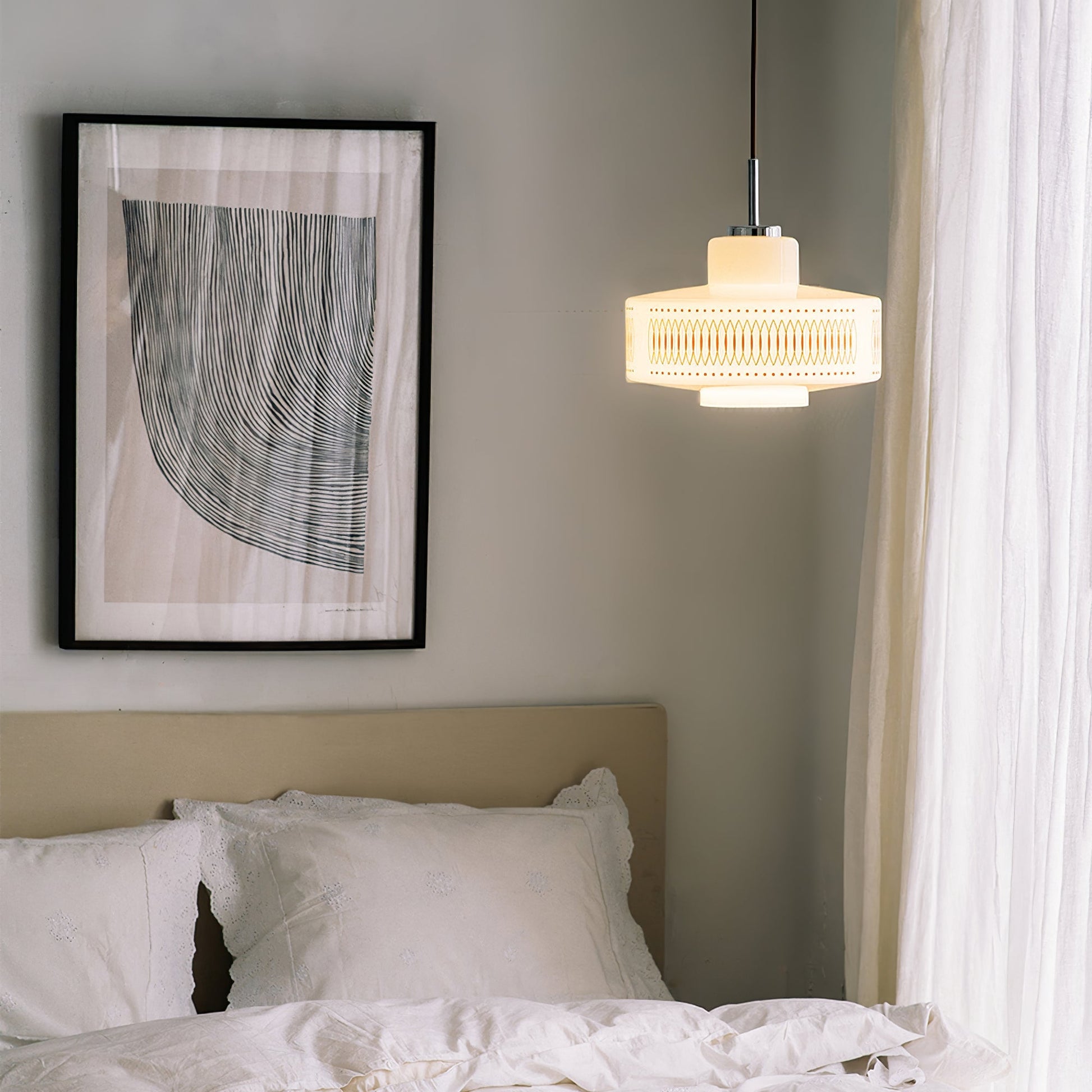 Aelaris Vintage Glass Pendant Lamp-Neutral Decor