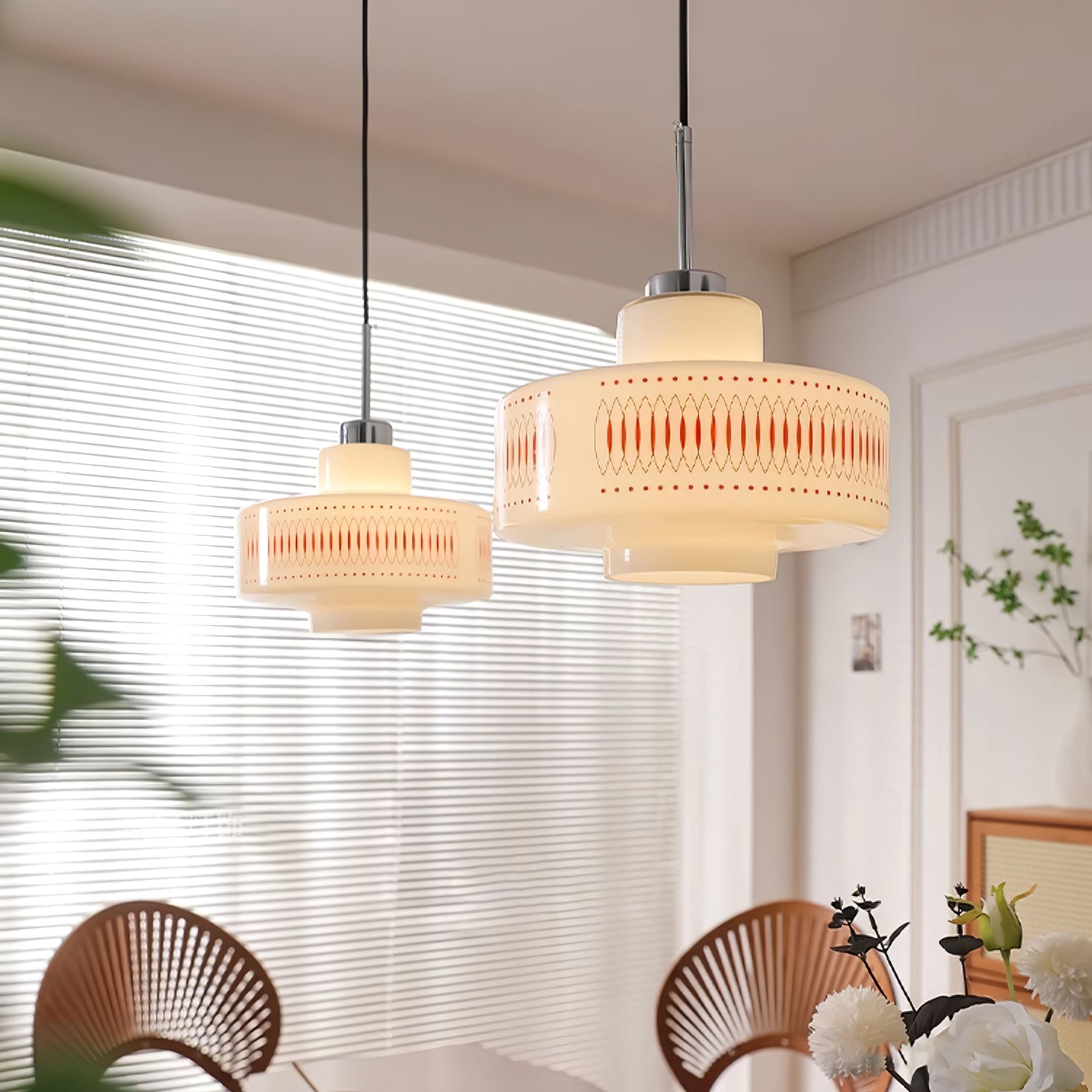 Aelaris Vintage Glass Pendant Lamp-Neutral Decor
