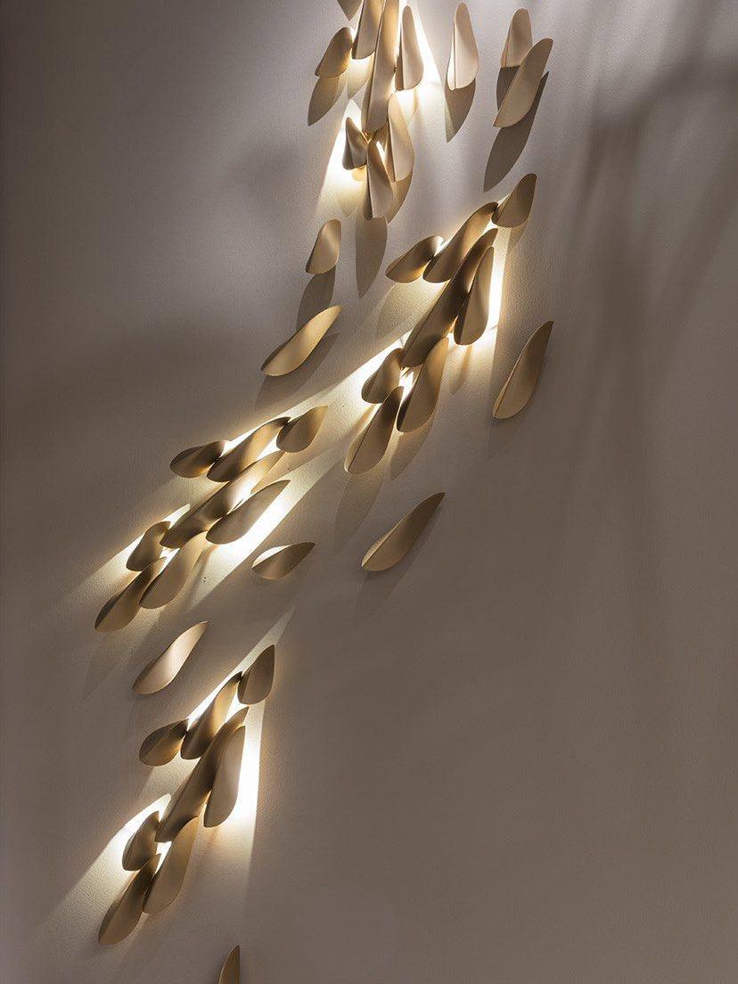 Avynis Abstract Brass Wall Light-Neutral Decor