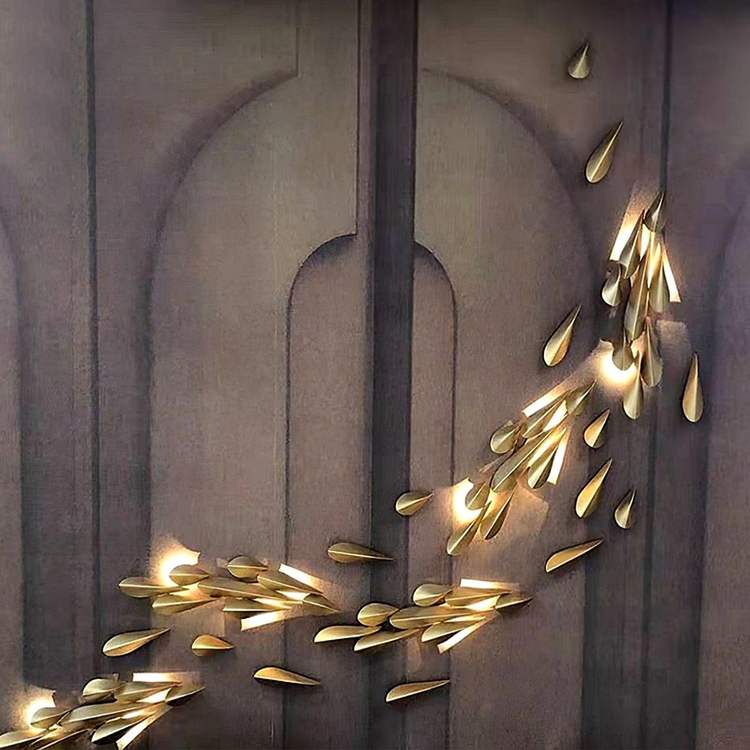 Avynis Abstract Brass Wall Light-Neutral Decor