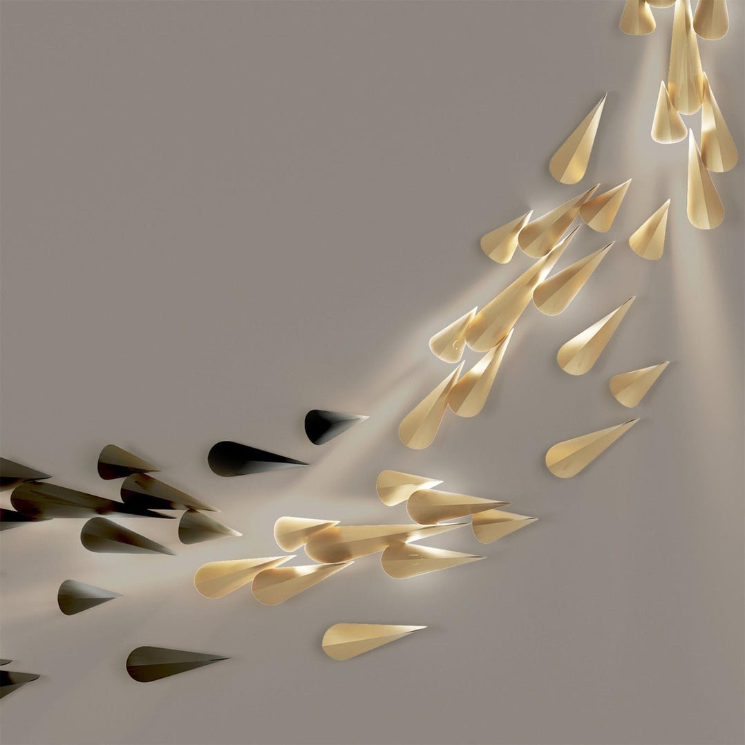 Avynis Abstract Brass Wall Light-Neutral Decor