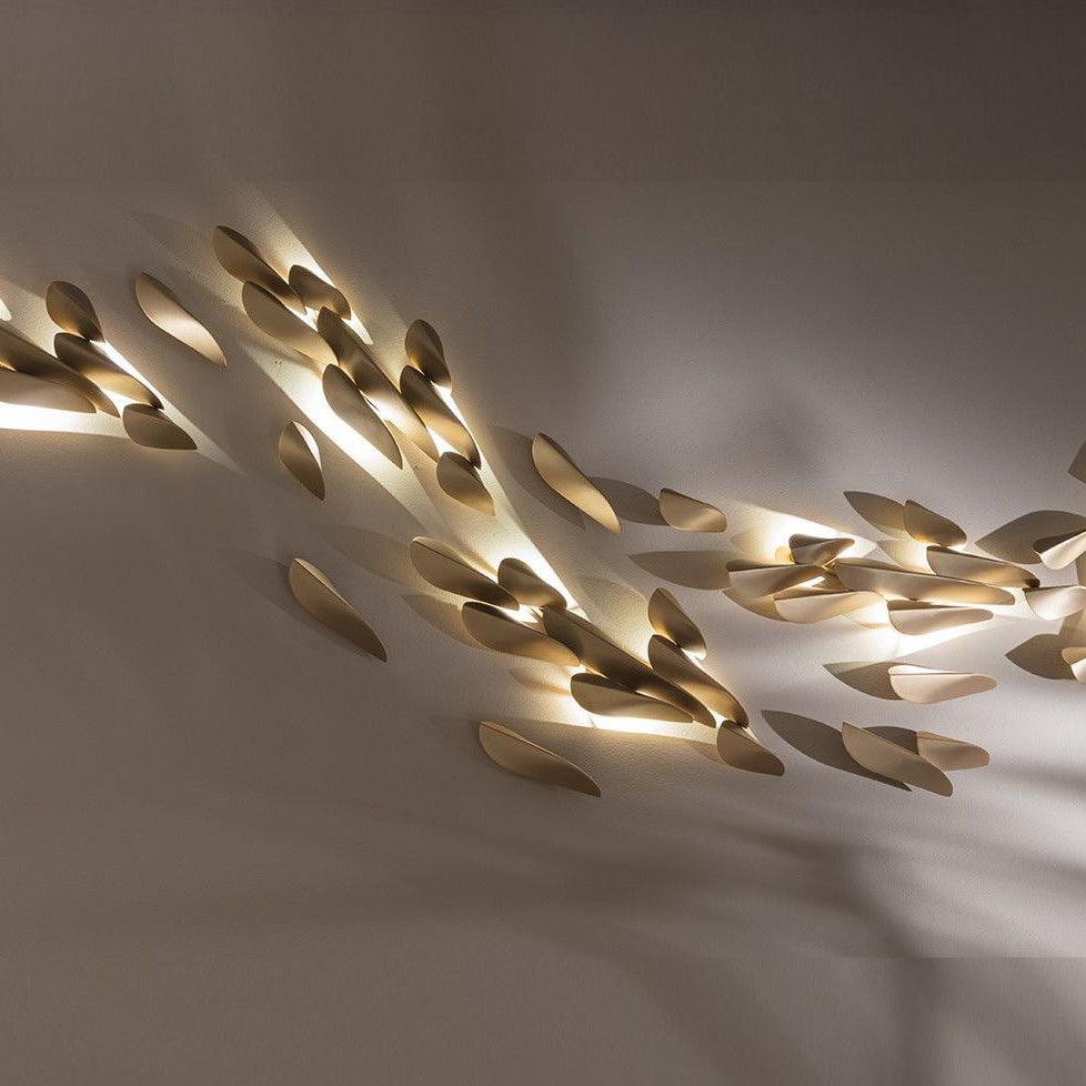 Avynis Abstract Brass Wall Light-Neutral Decor