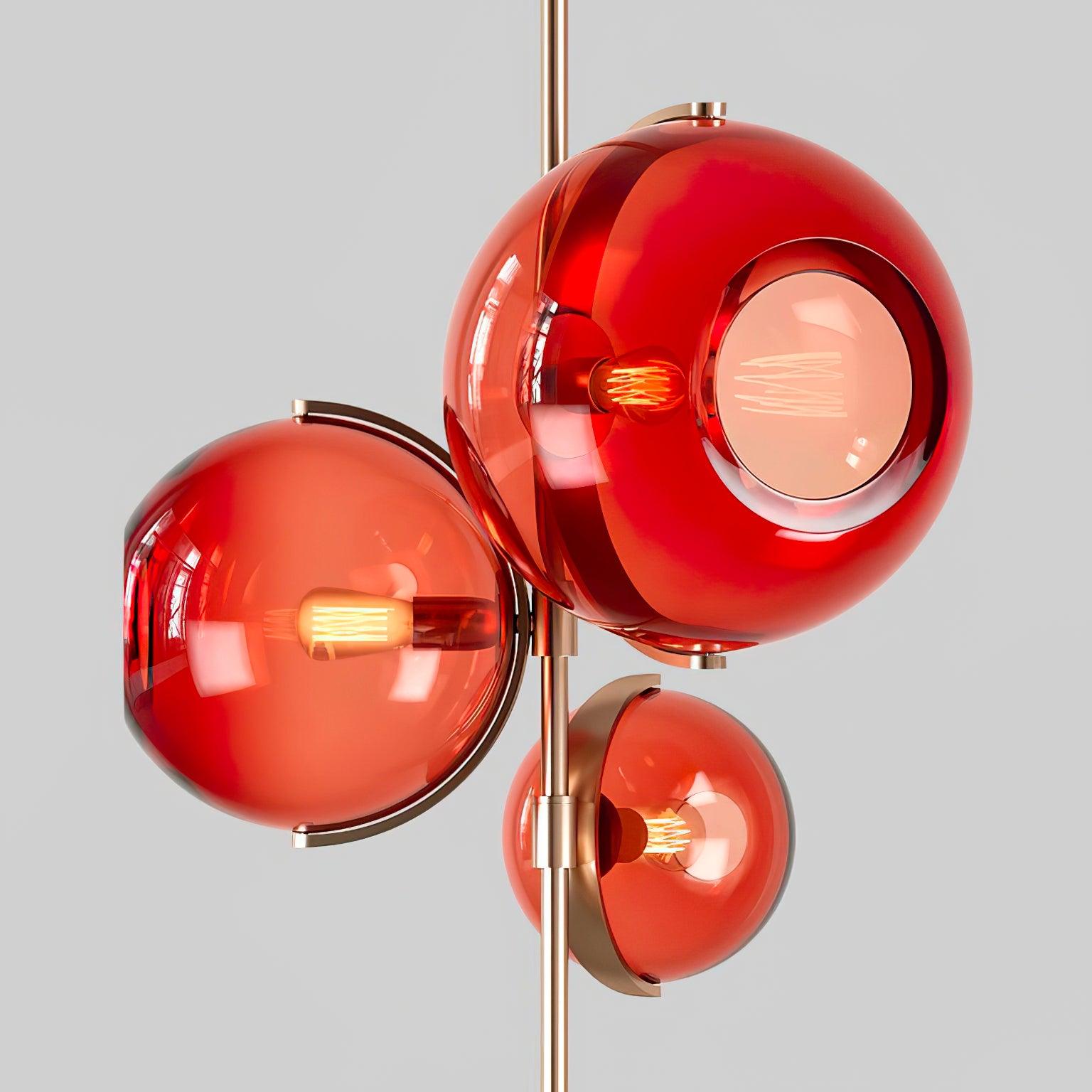 Lustra Chandelier Amber Glass Ball-Neutral Decor