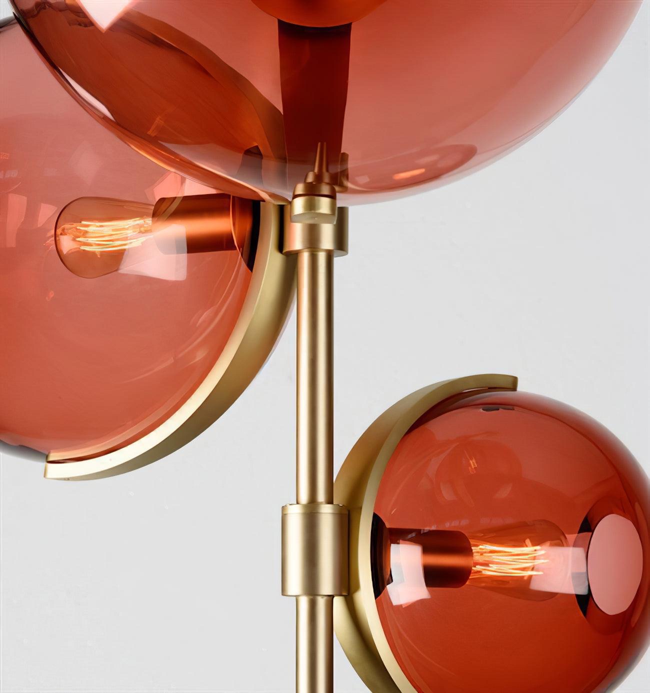 Lustra Chandelier Amber Glass Ball-Neutral Decor