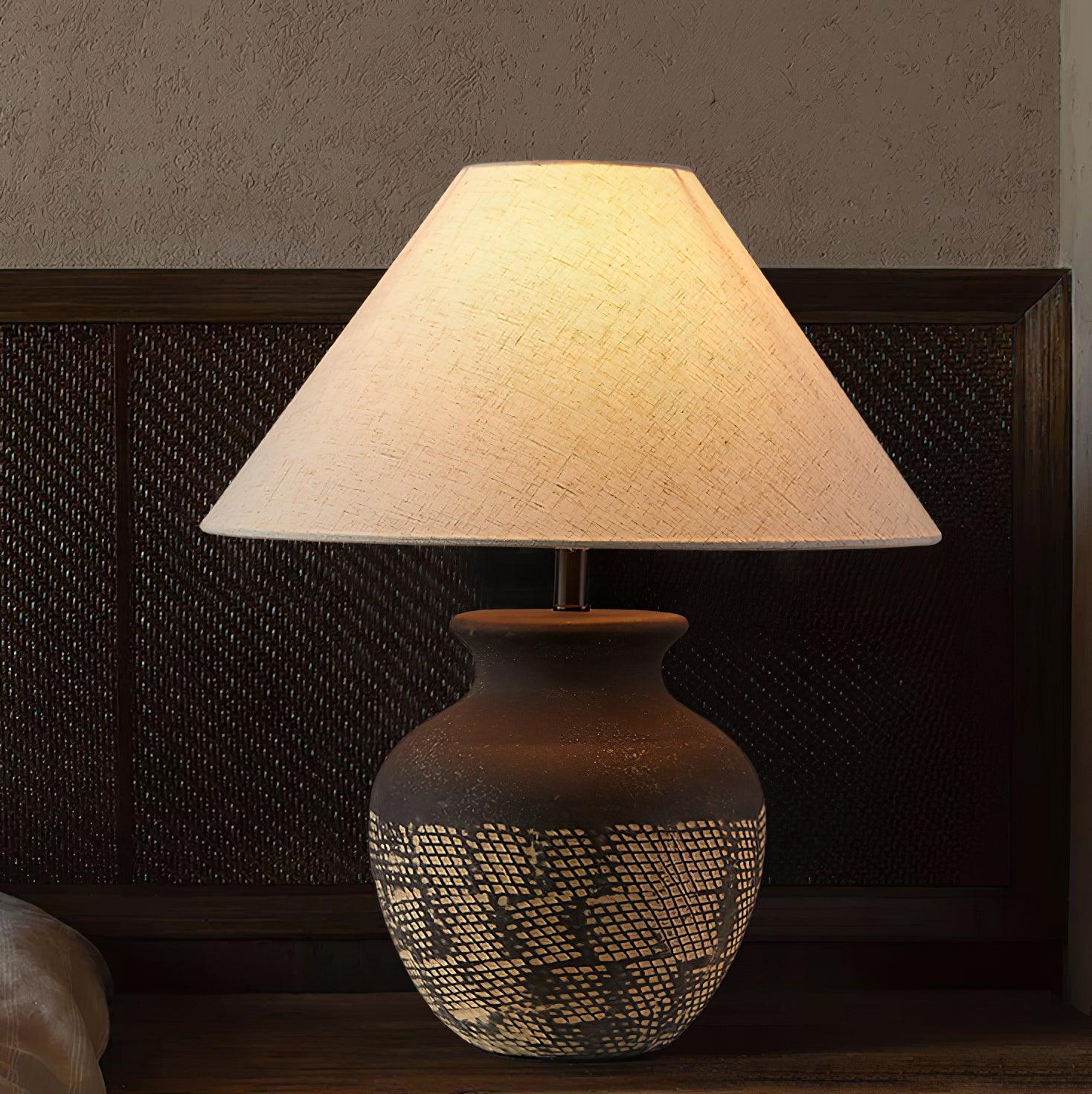 Crin Minimalist Ceramics Table Lamp-Neutral Decor