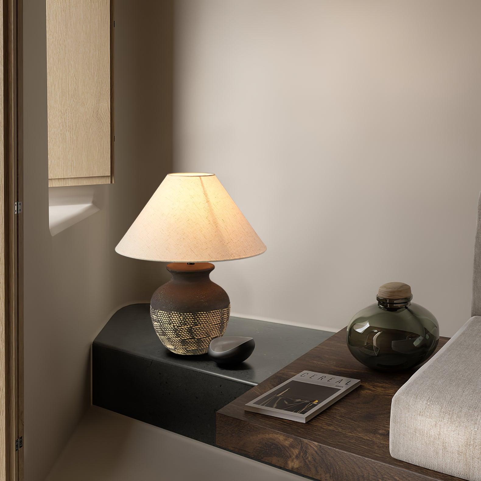 Crin Minimalist Ceramics Table Lamp-Neutral Decor