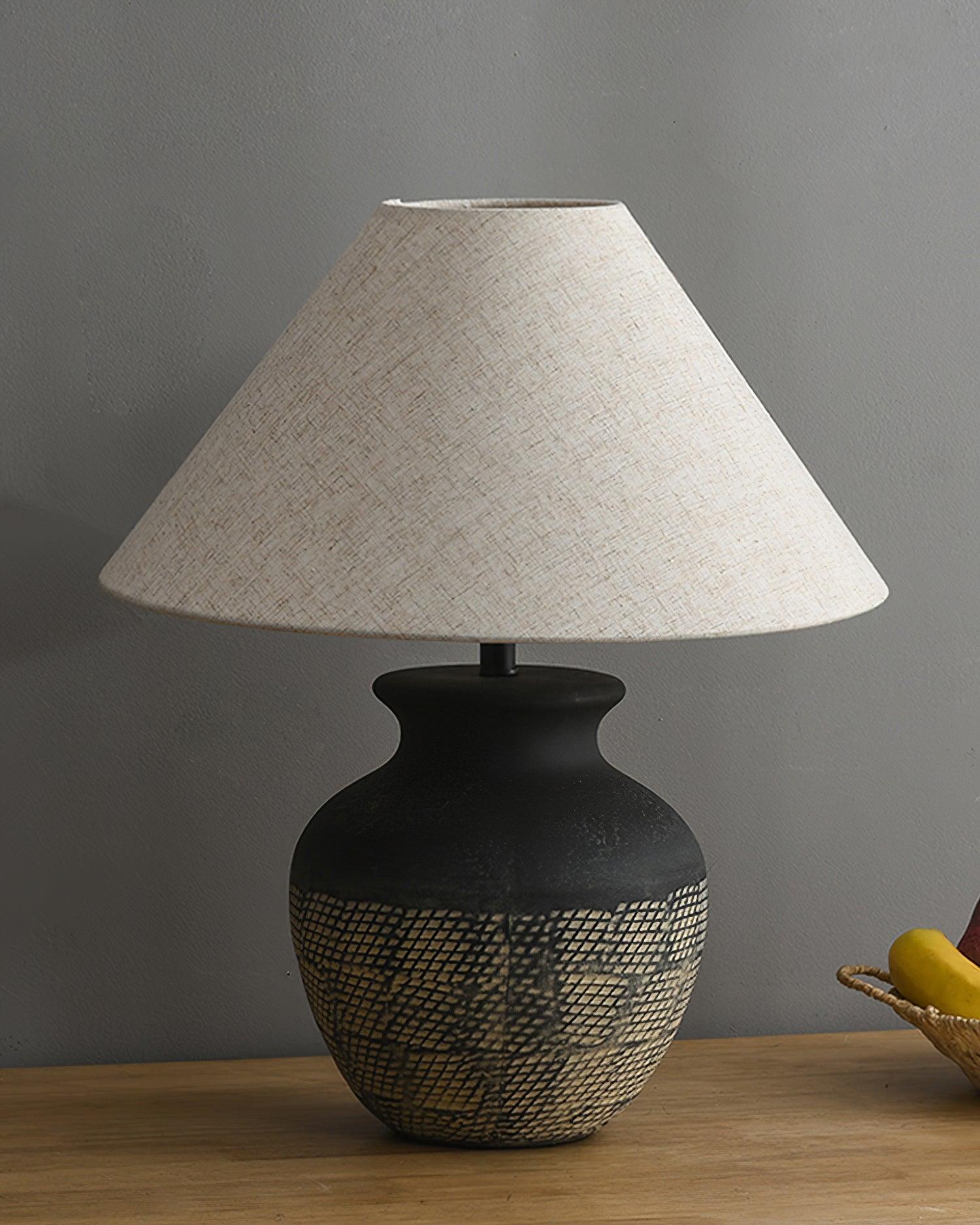 Crin Minimalist Ceramics Table Lamp-Neutral Decor