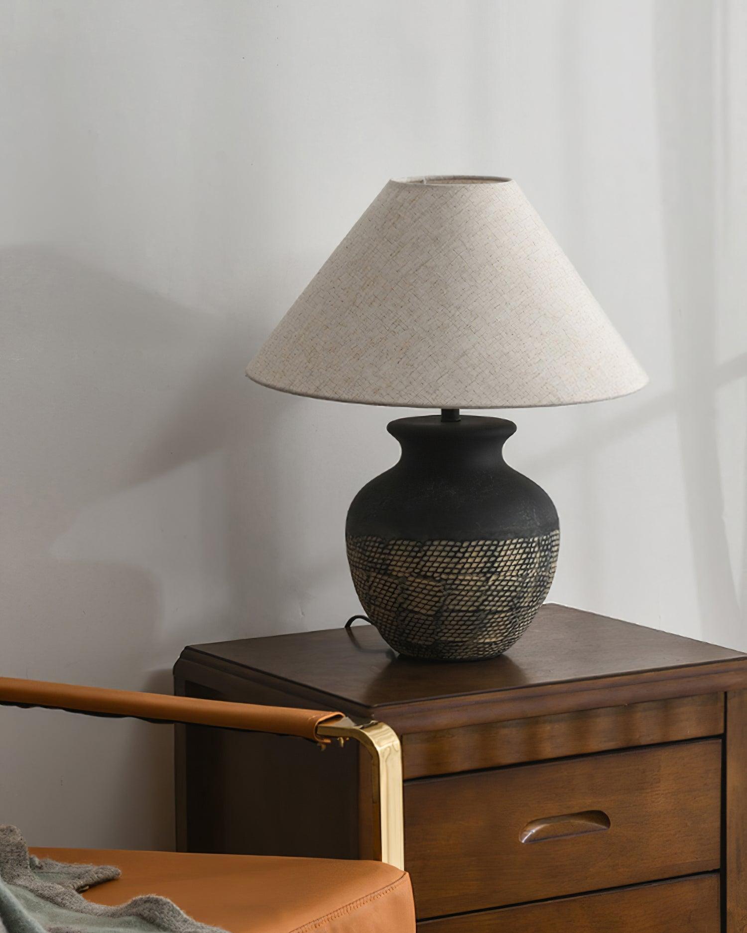 Crin Minimalist Ceramics Table Lamp-Neutral Decor