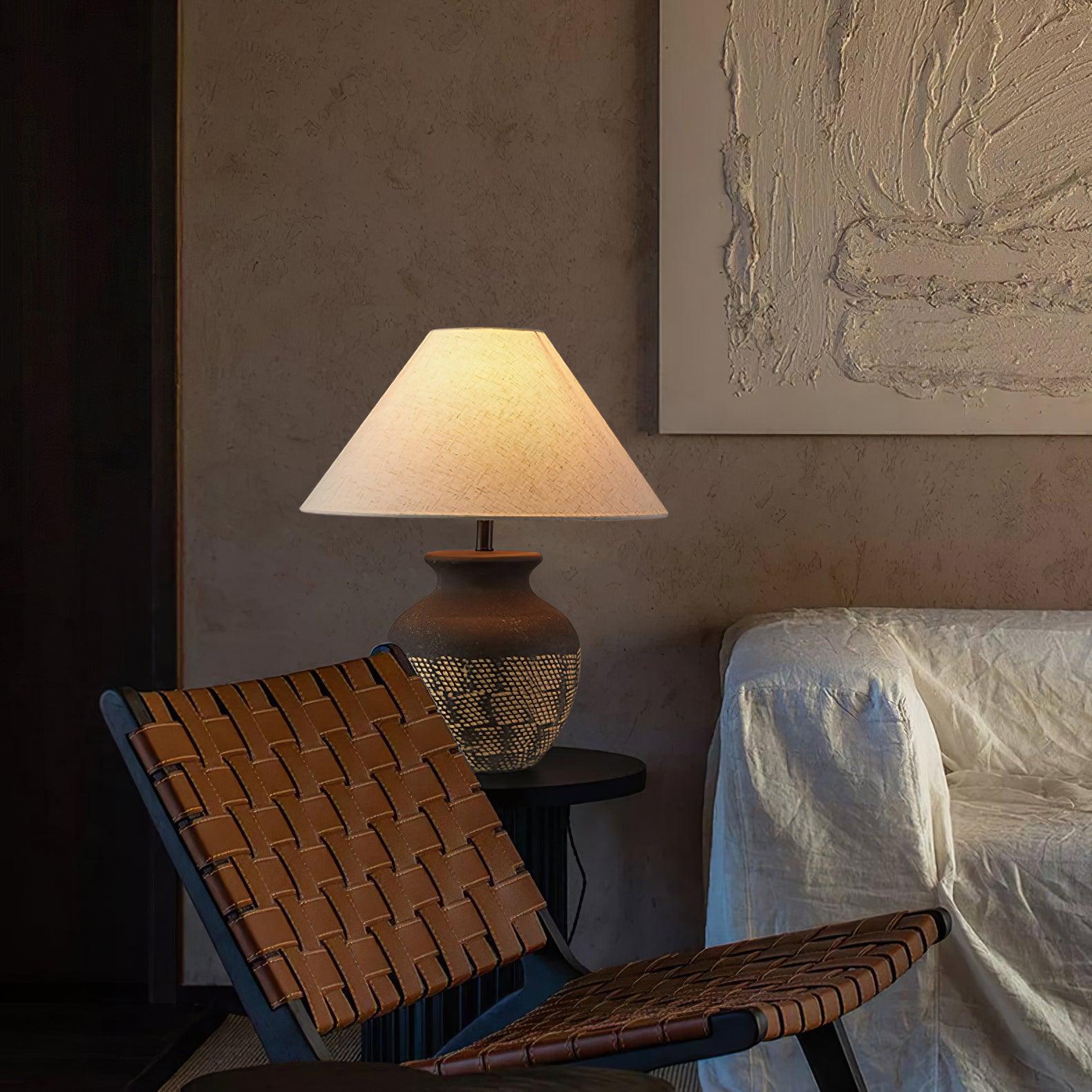 Crin Minimalist Ceramics Table Lamp-Neutral Decor