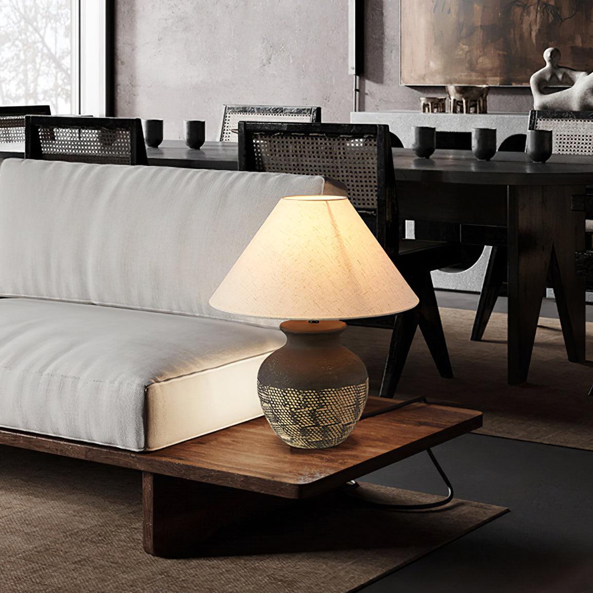 Crin Minimalist Ceramics Table Lamp-Neutral Decor
