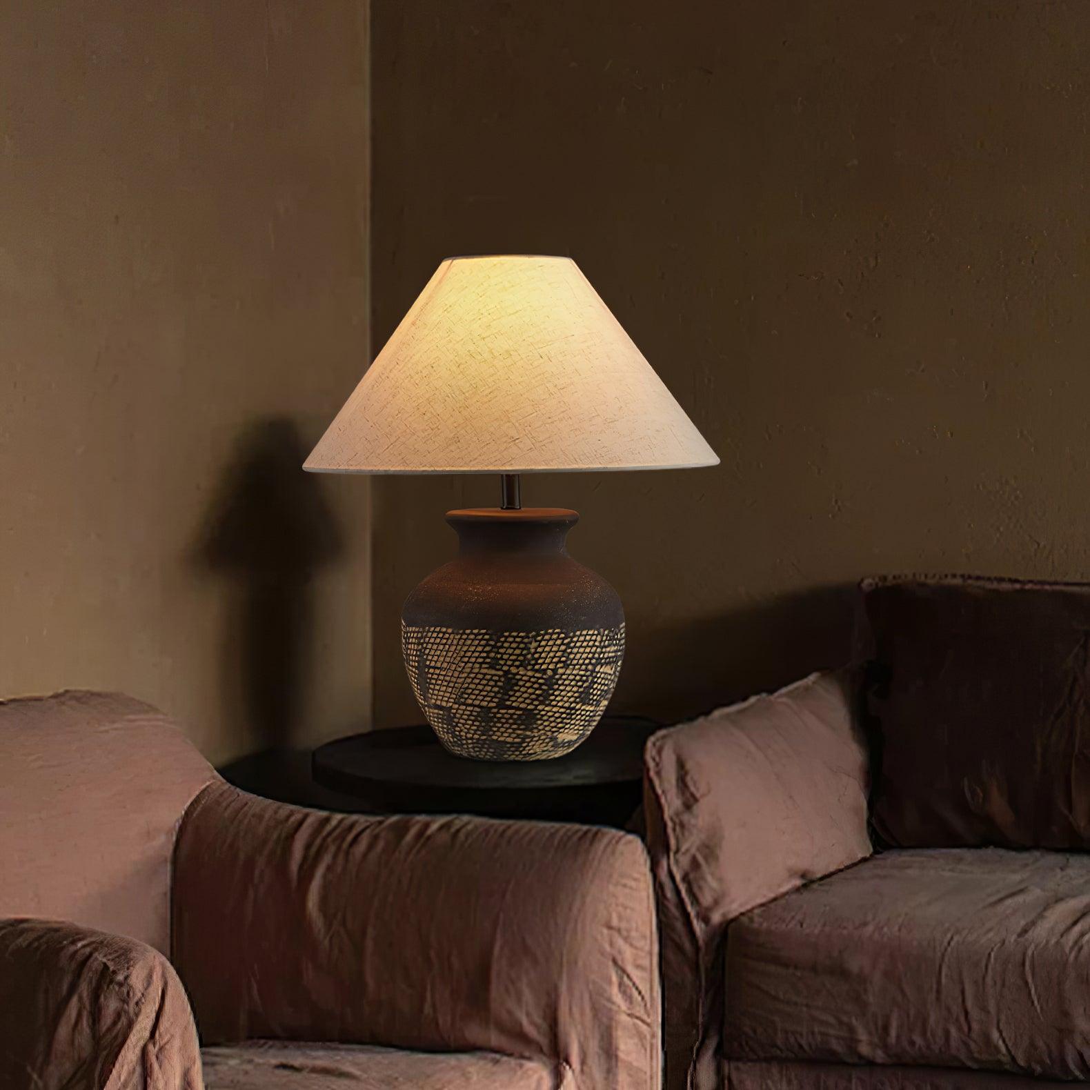 Crin Minimalist Ceramics Table Lamp-Neutral Decor