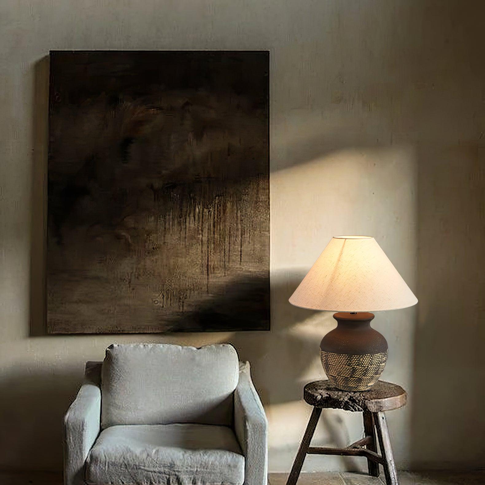 Crin Minimalist Ceramics Table Lamp-Neutral Decor