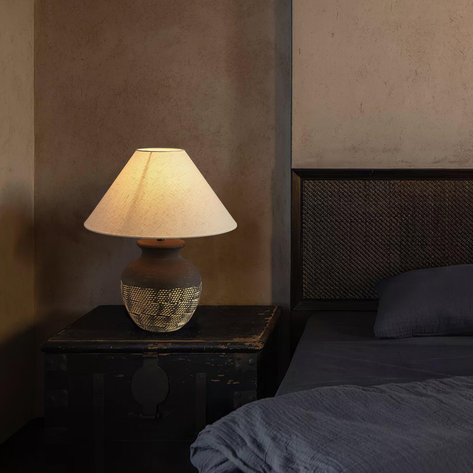 Crin Minimalist Ceramics Table Lamp-Neutral Decor