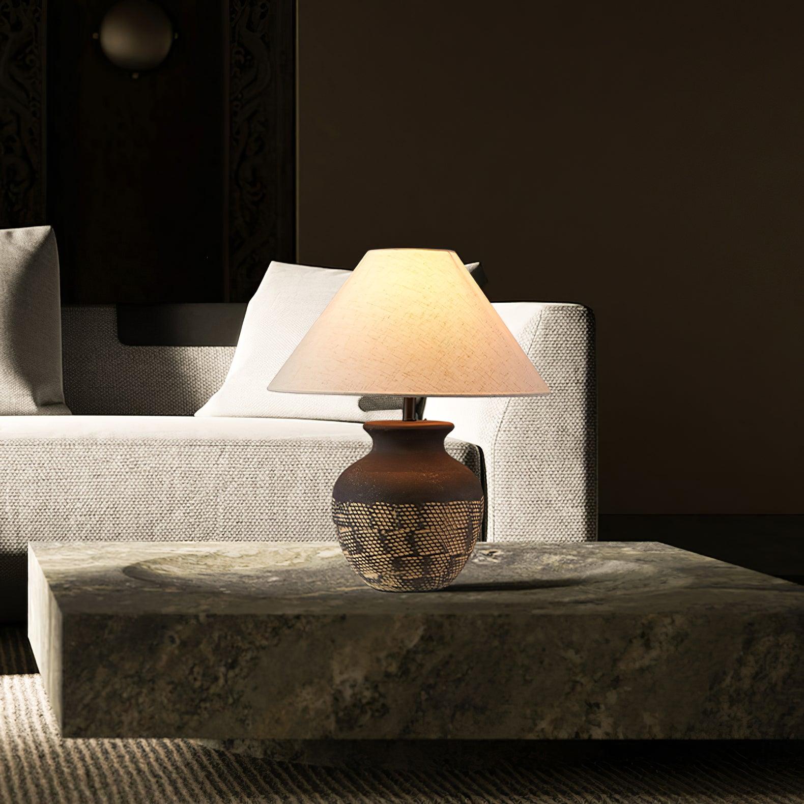 Crin Minimalist Ceramics Table Lamp-Neutral Decor