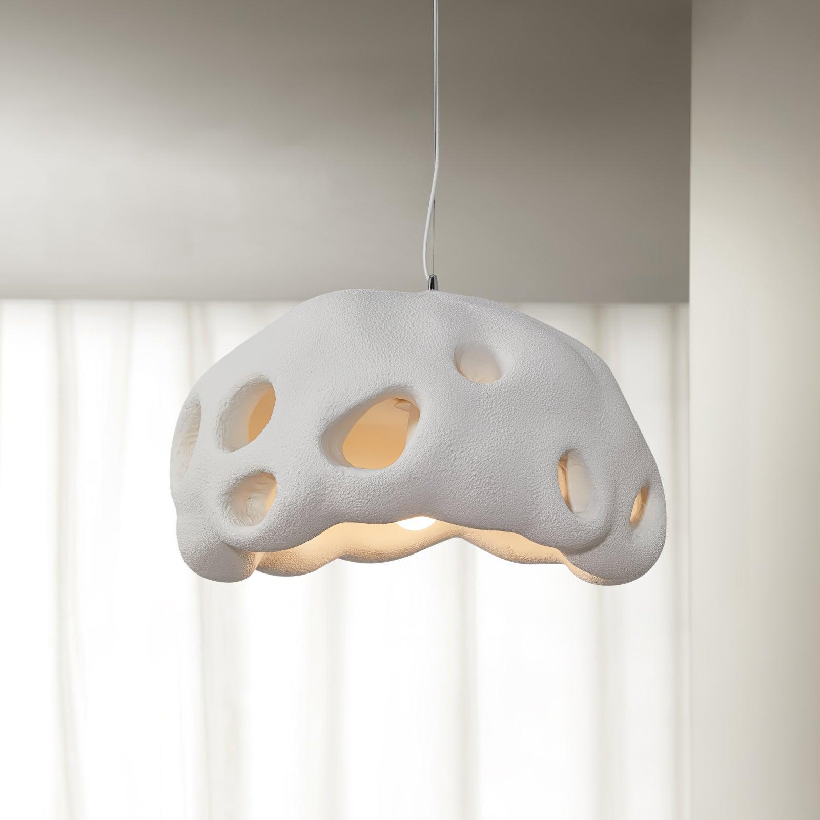 Lustra Pendant Light Resin White for Living Room-Neutral Decor