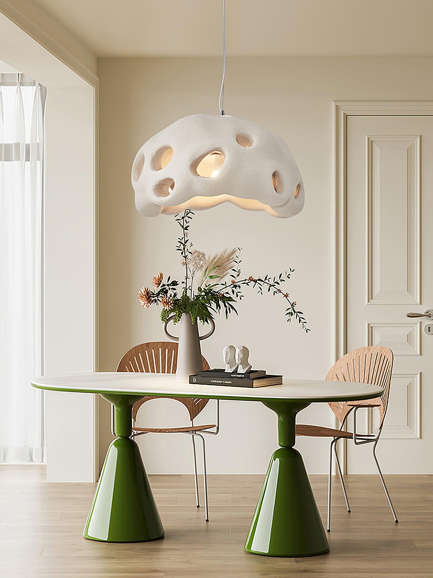 Lustra Pendant Light Resin White for Living Room-Neutral Decor