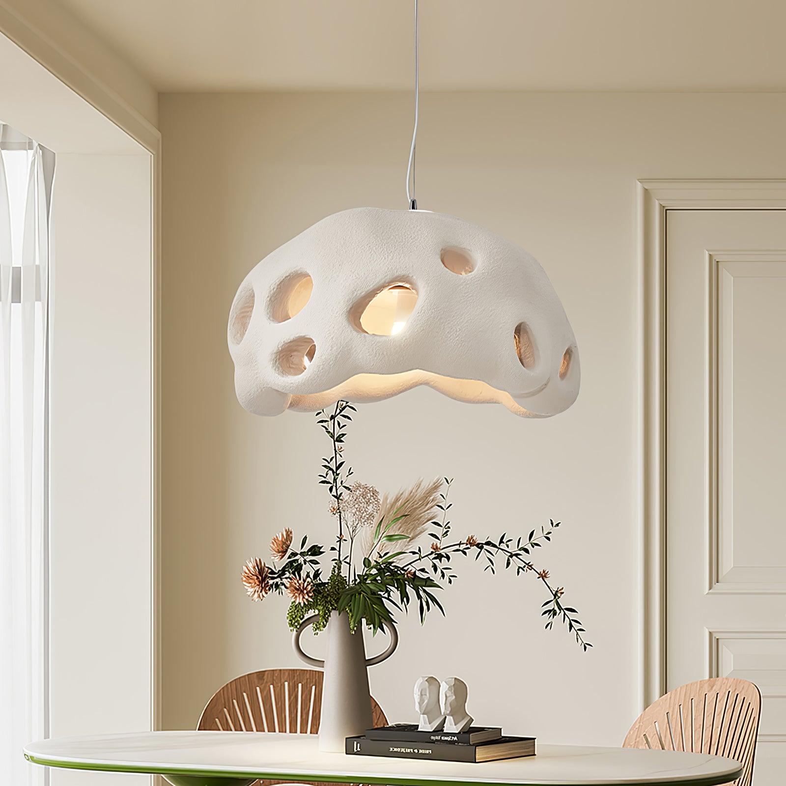 Lustra Pendant Light Resin White for Living Room-Neutral Decor