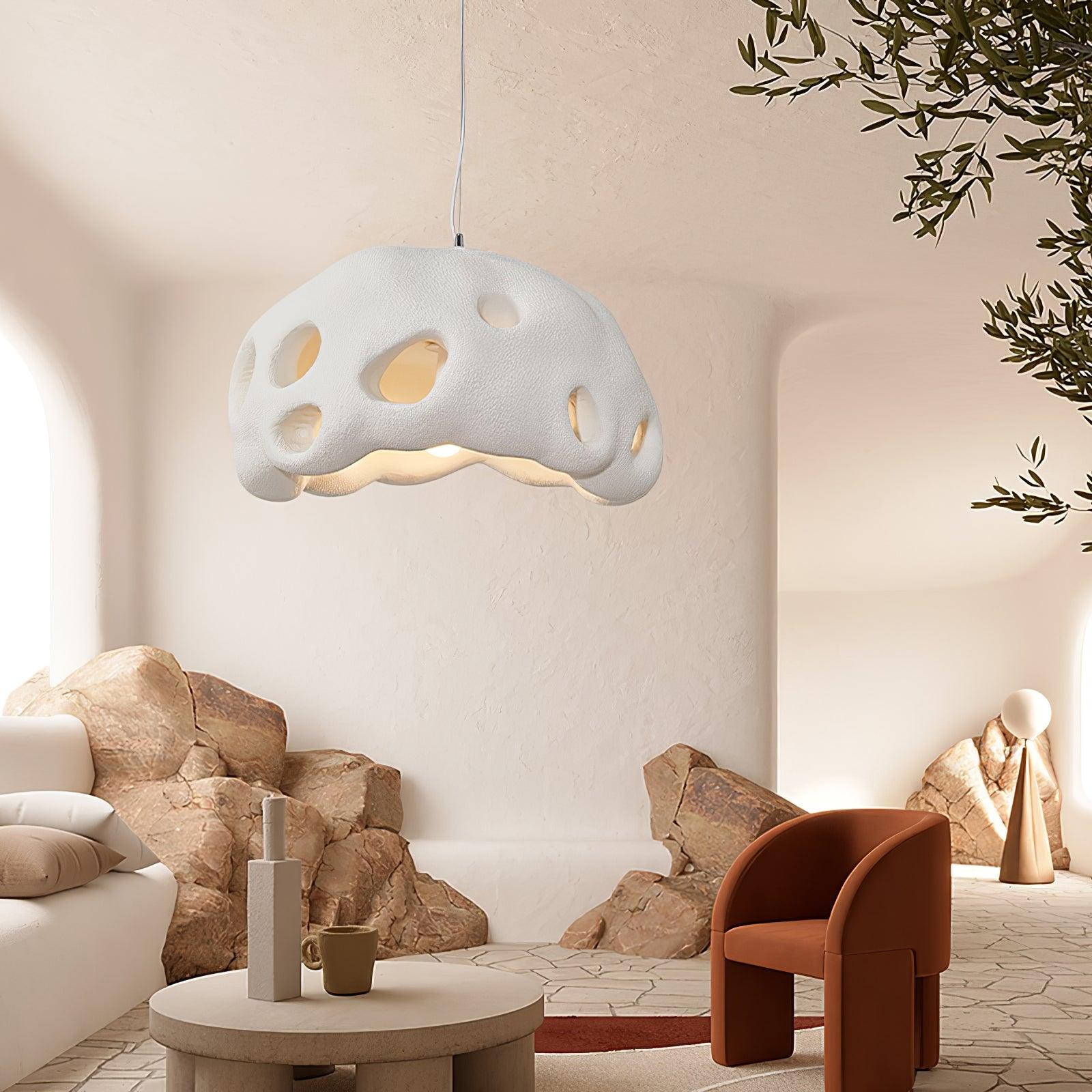 Lustra Pendant Light Resin White for Living Room-Neutral Decor
