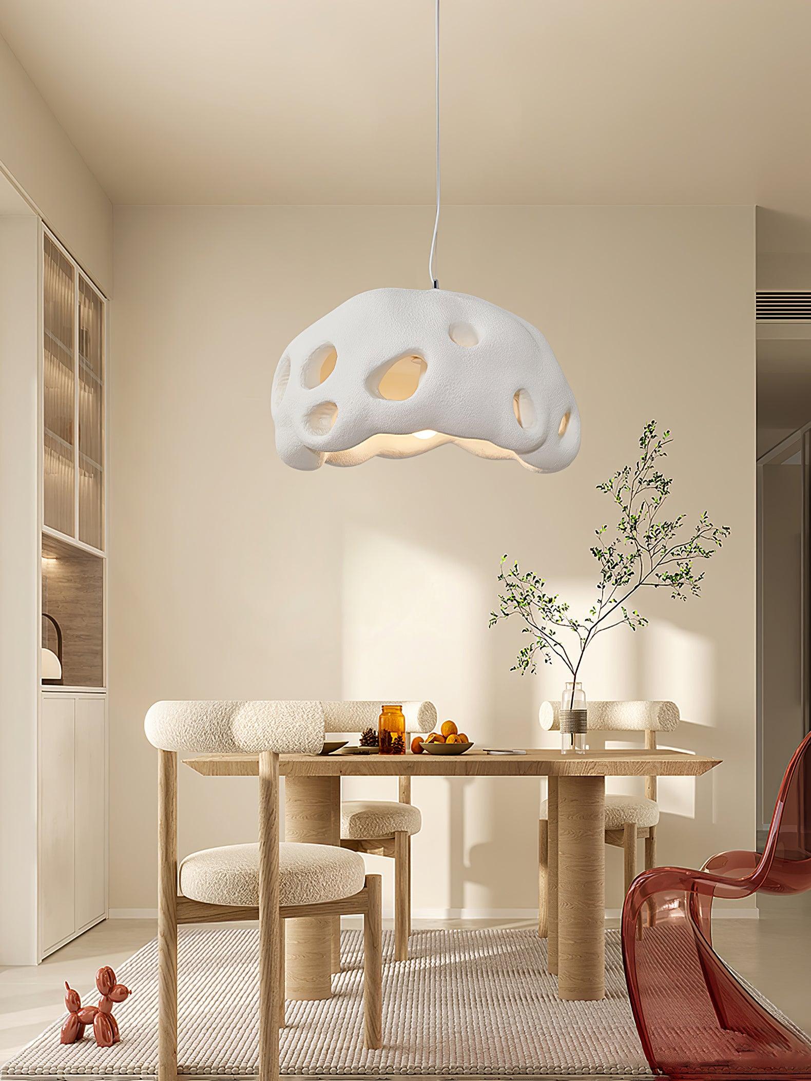 Lustra Pendant Light Resin White for Living Room-Neutral Decor