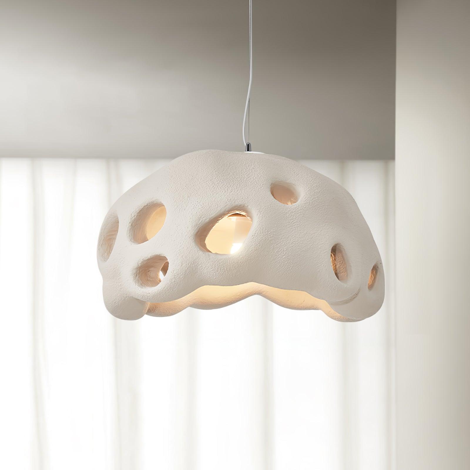 Lustra Pendant Light Resin White for Living Room-Neutral Decor