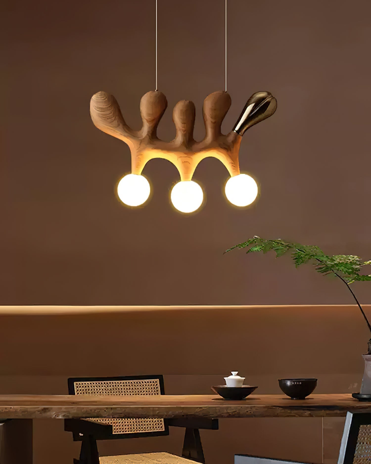 Sprout Contemporary Wood Pendant Lamp-Neutral Decor