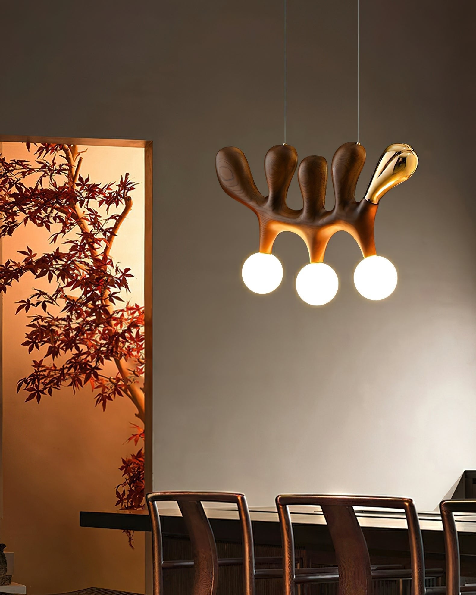 Sprout Contemporary Wood Pendant Lamp-Neutral Decor