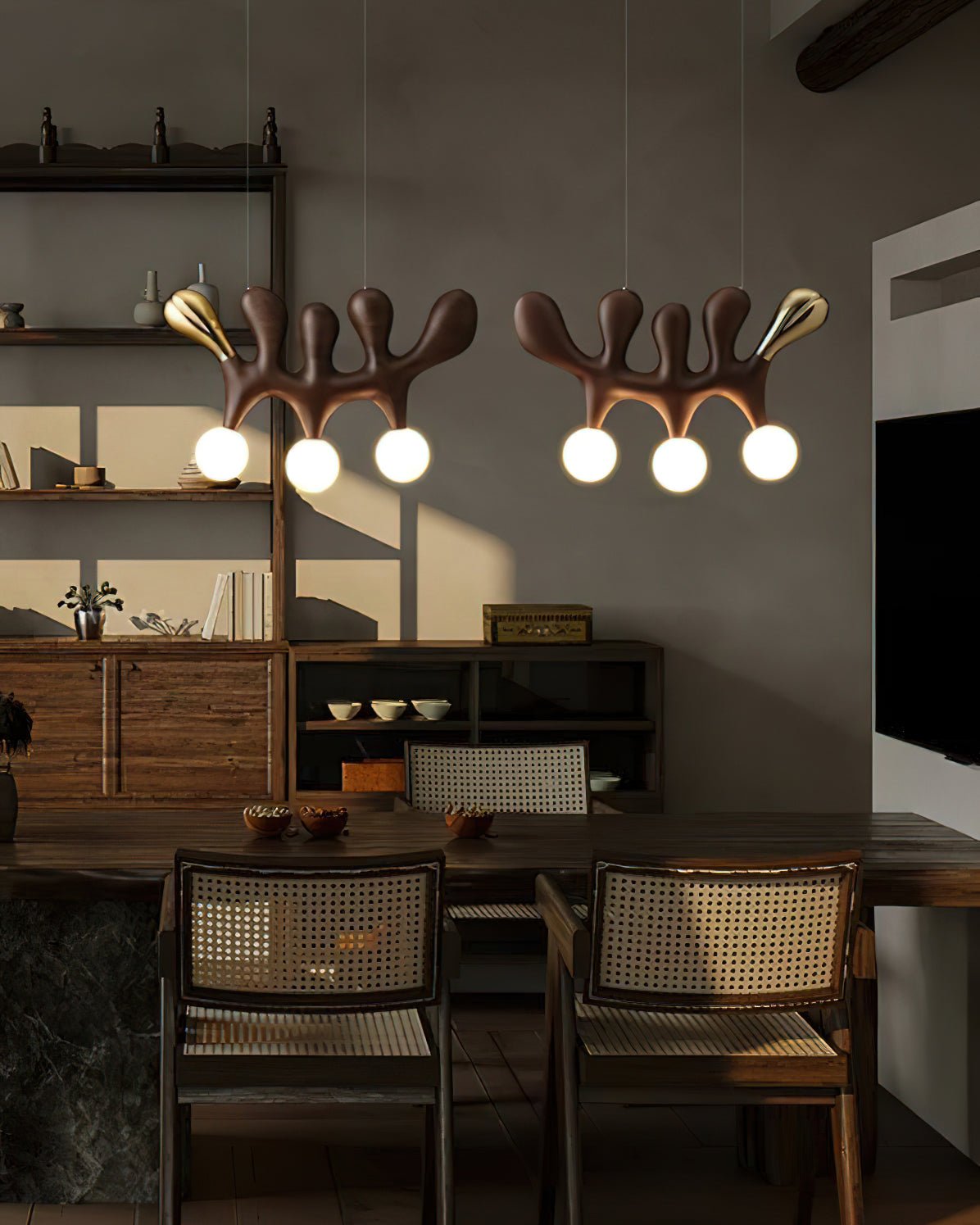 Sprout Contemporary Wood Pendant Lamp-Neutral Decor