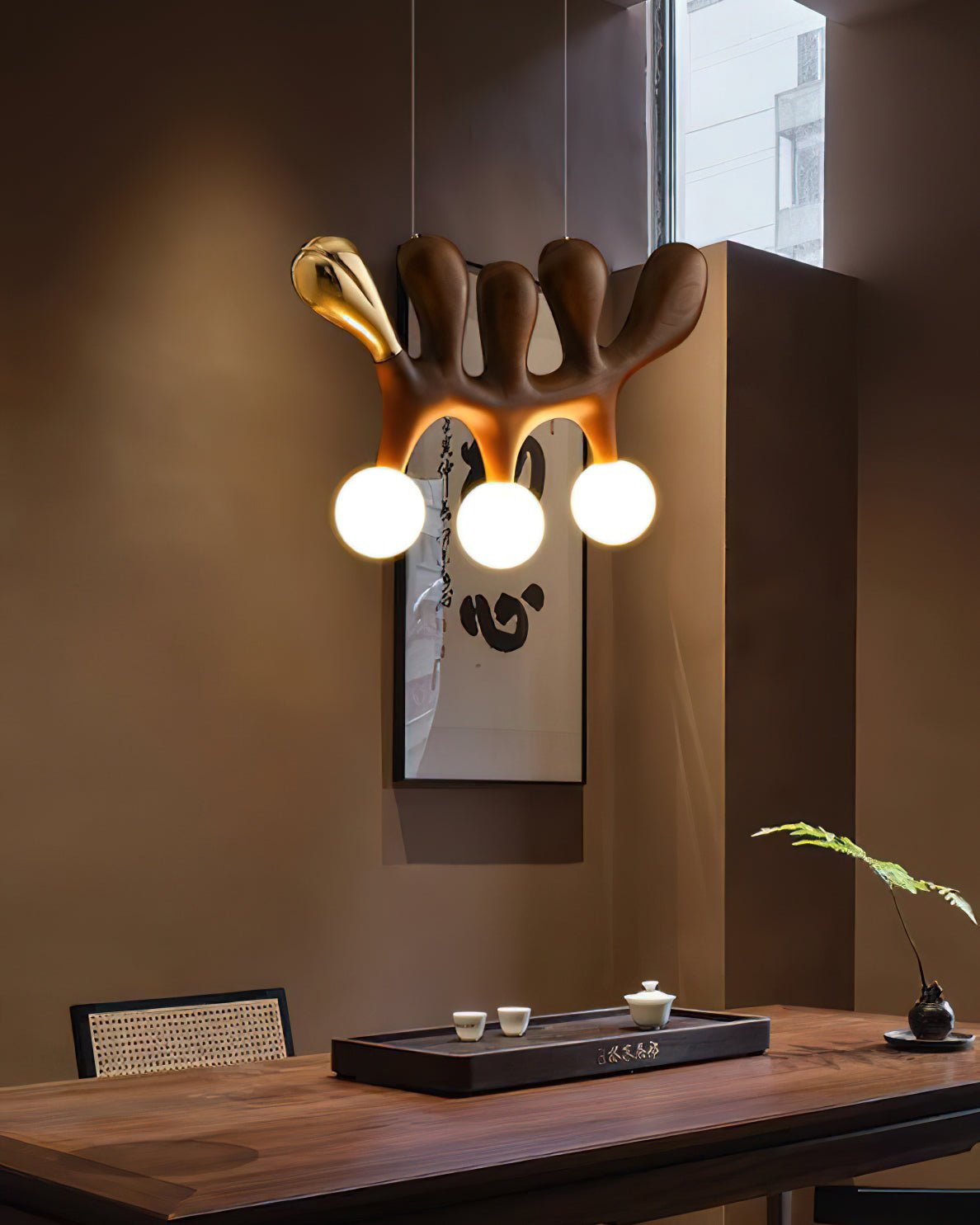 Sprout Contemporary Wood Pendant Lamp-Neutral Decor