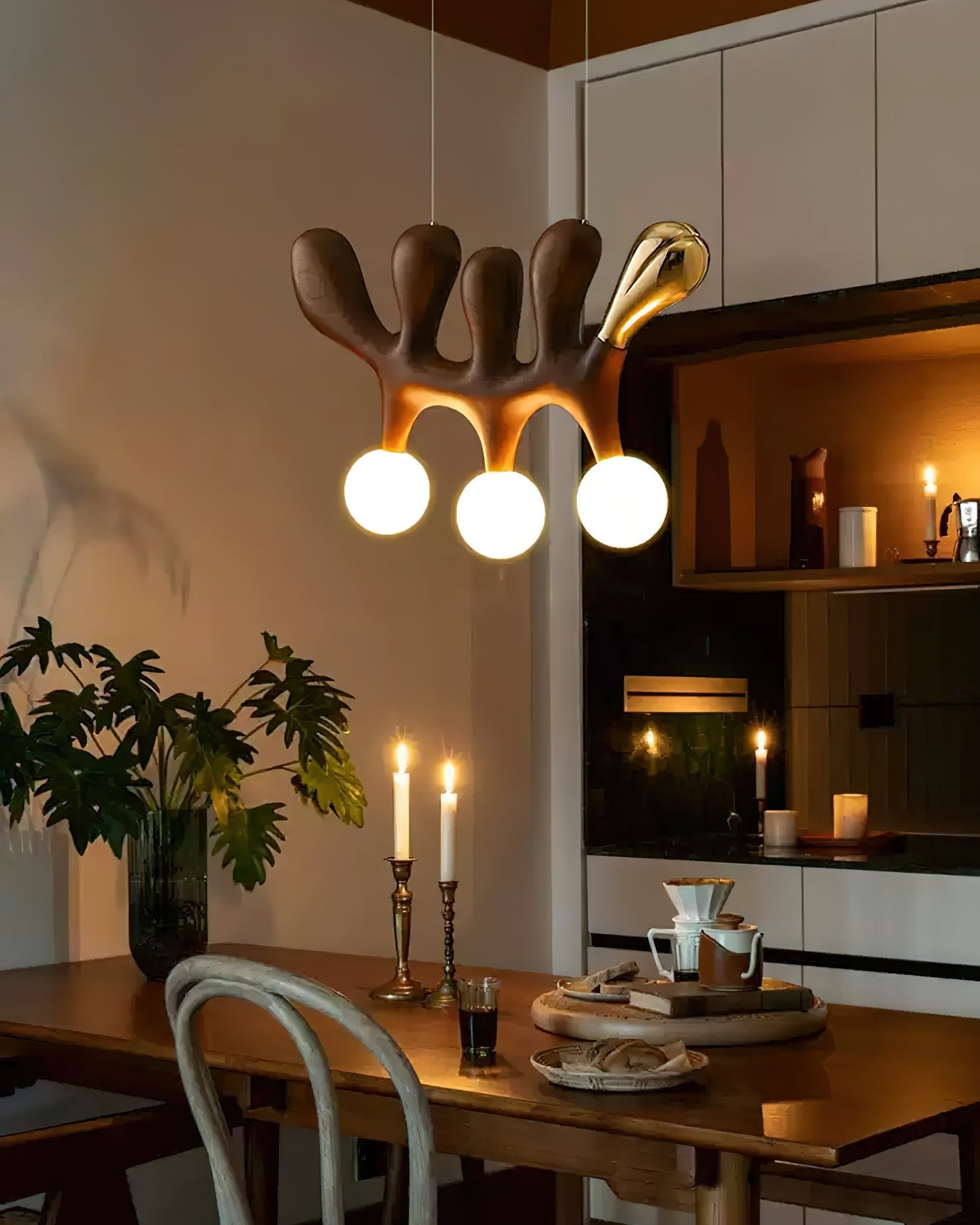 Sprout Contemporary Wood Pendant Lamp-Neutral Decor