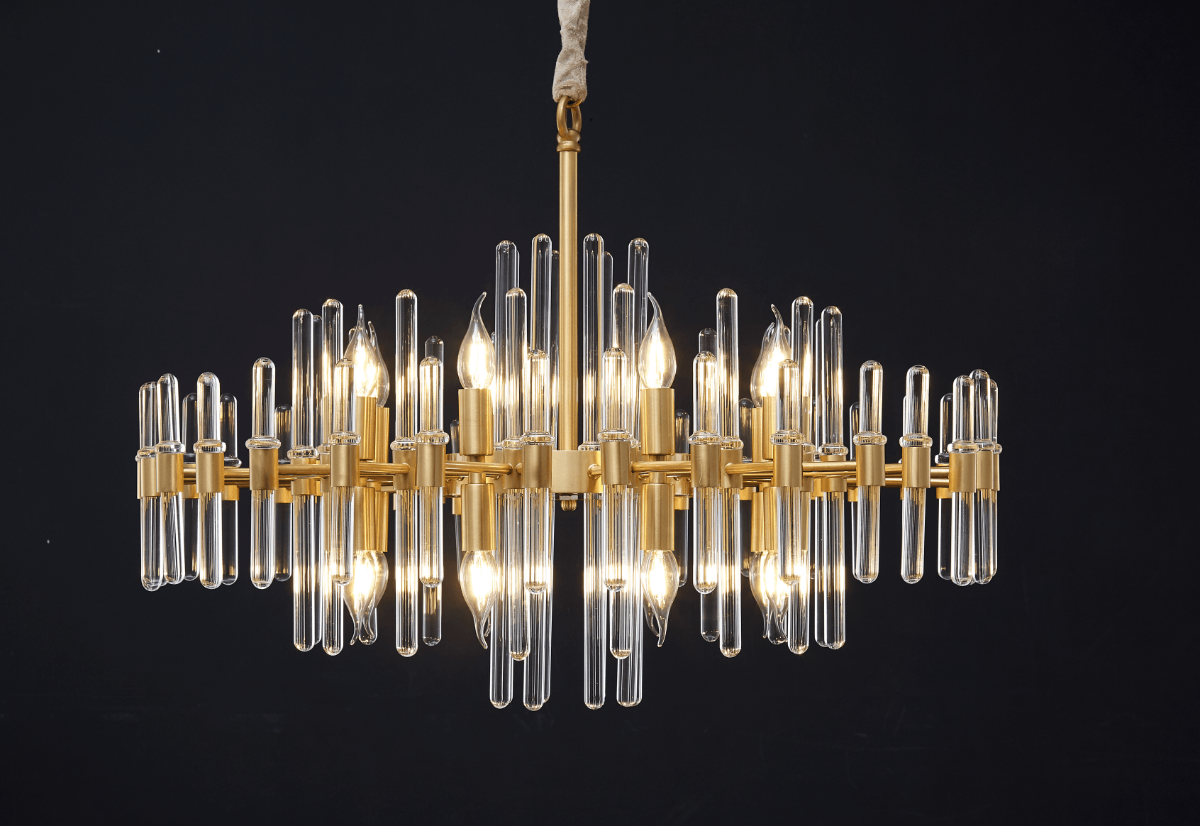 Jorine Chandelier Antique Brass Starburst-Neutral Decor
