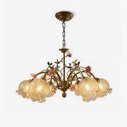 Antique Brass Rose Chandelier-Neutral Decor